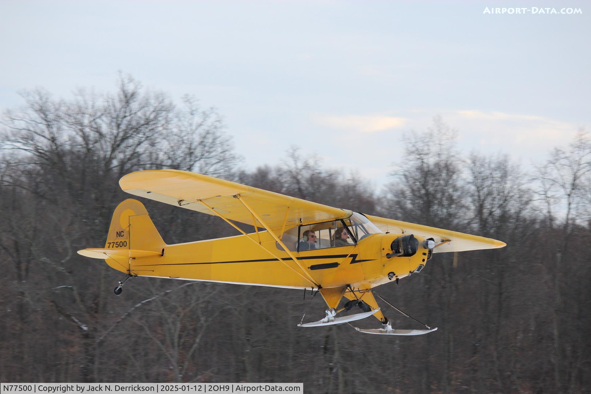 N77500, Piper J3C-65 Cub C/N 21991, Snowy Day