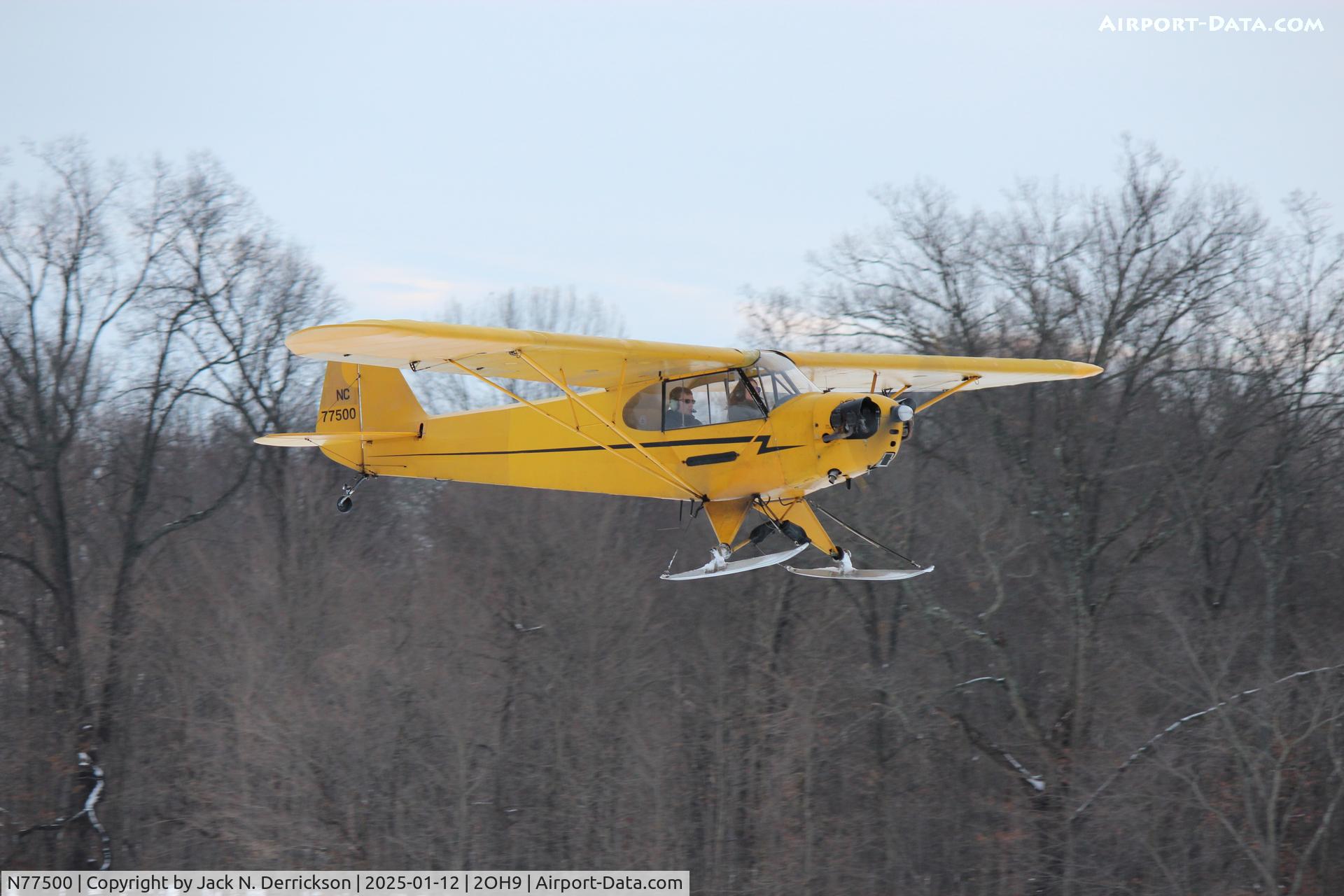 N77500, Piper J3C-65 Cub C/N 21991, Snowy Day