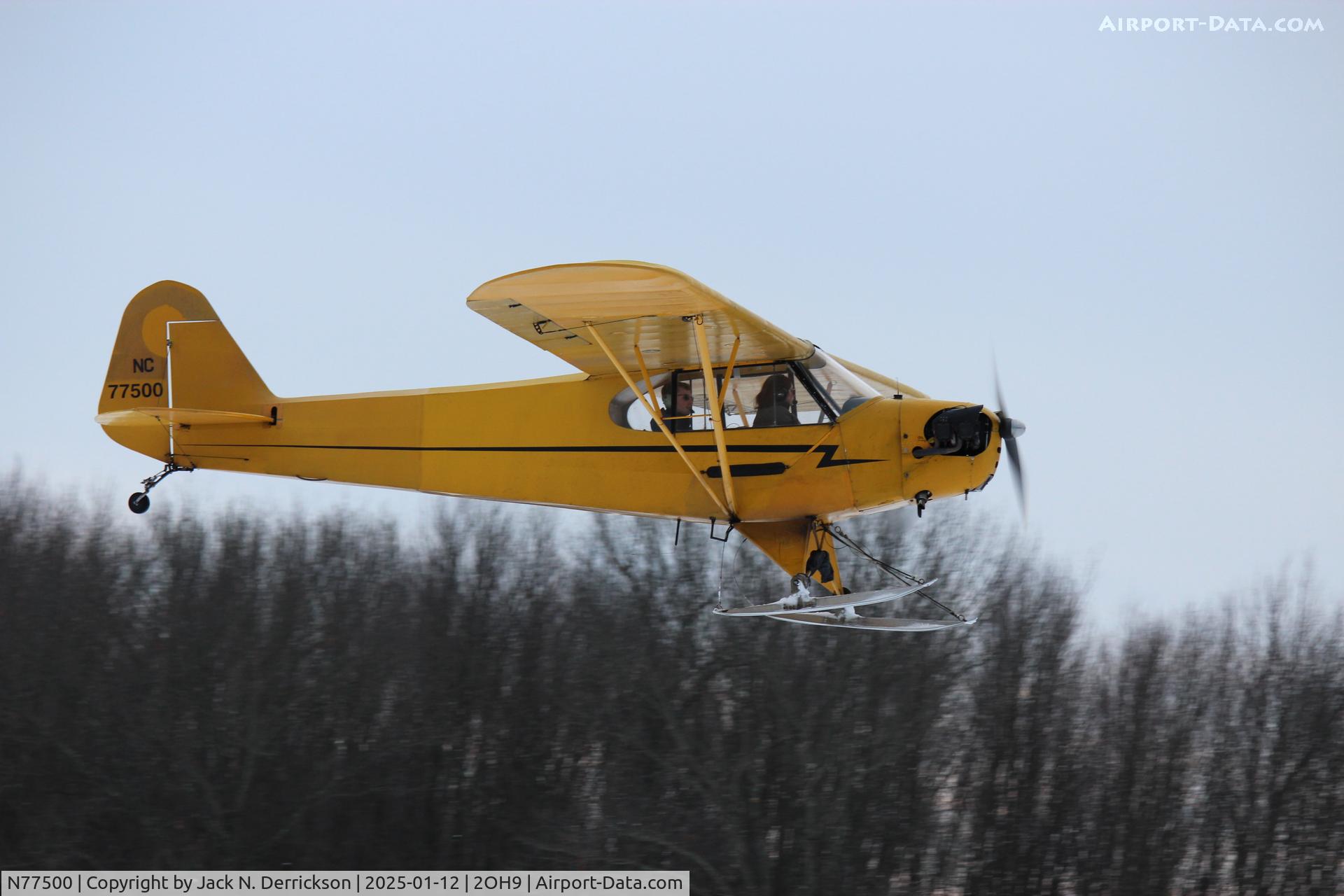 N77500, Piper J3C-65 Cub C/N 21991, Snowy Day