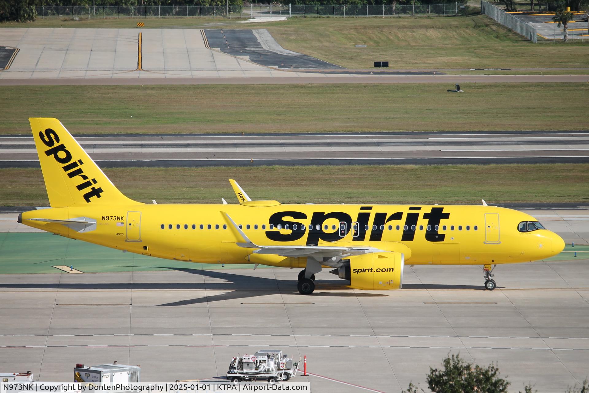 N973NK, 2023 Airbus A320-271N C/N 11192, Spirit Flight 1909 taxis at Tampa International Airport prior to flight to Boston-Logan International Airport