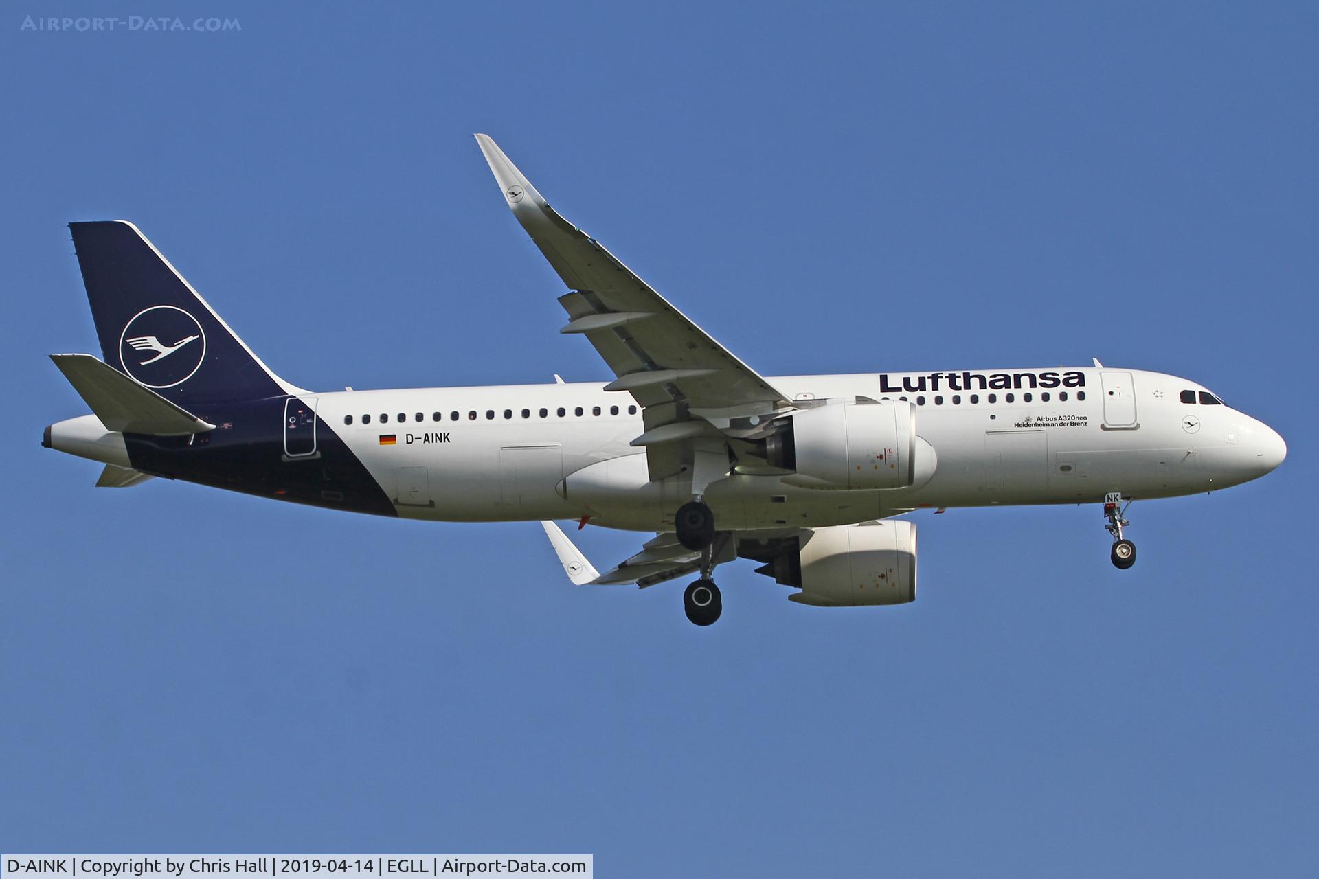 D-AINK, 2018 Airbus A320-271NEO C/N 8249, Heathrow