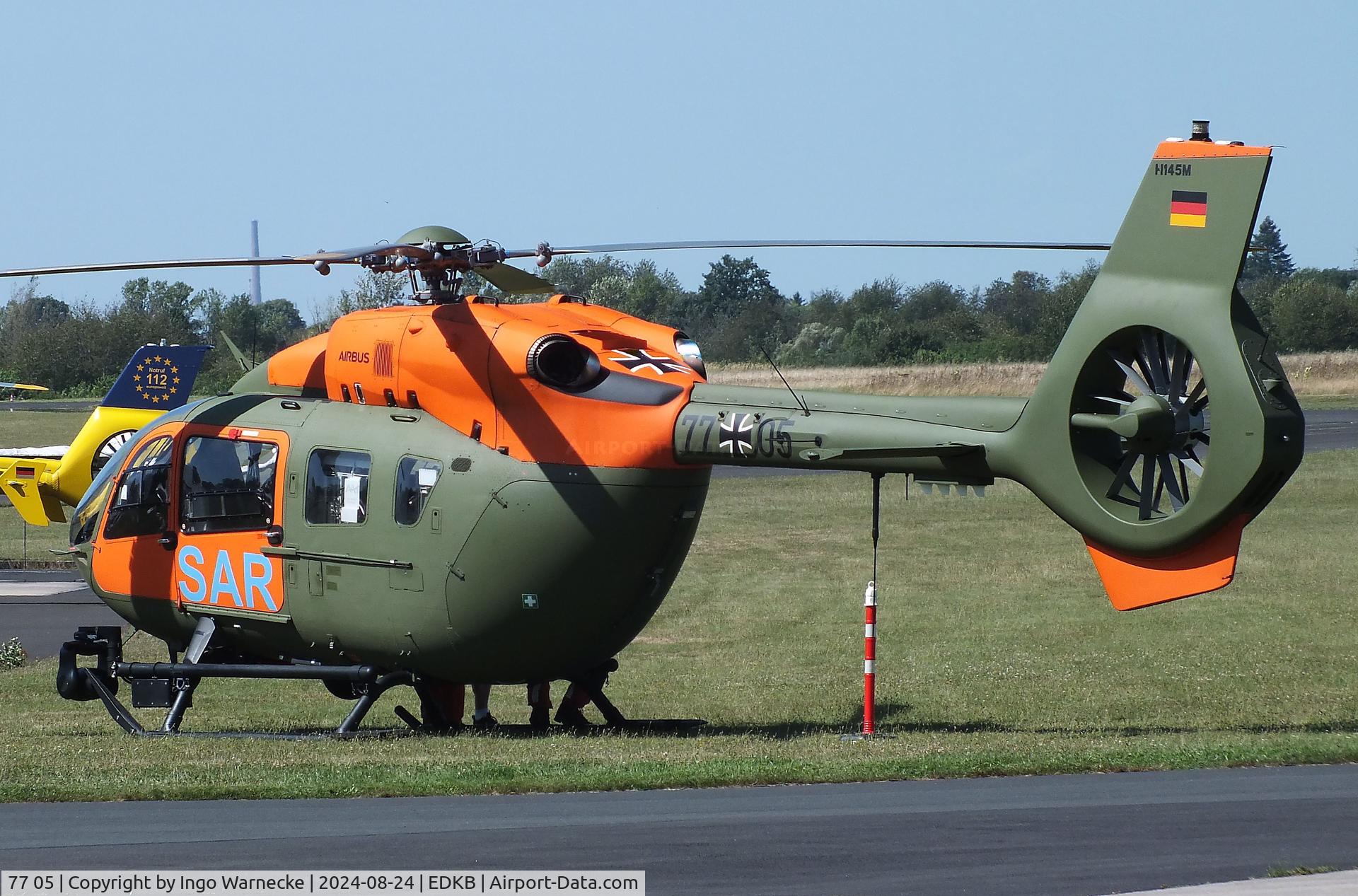 77 05, Airbus Helicopters H-145M C/N 20326, Airbus Helicopters H145M LUH SAR of Heeresflieger (German army aviation) at Bonn-Hangelar airfield during the Grumman Fly-in 2024