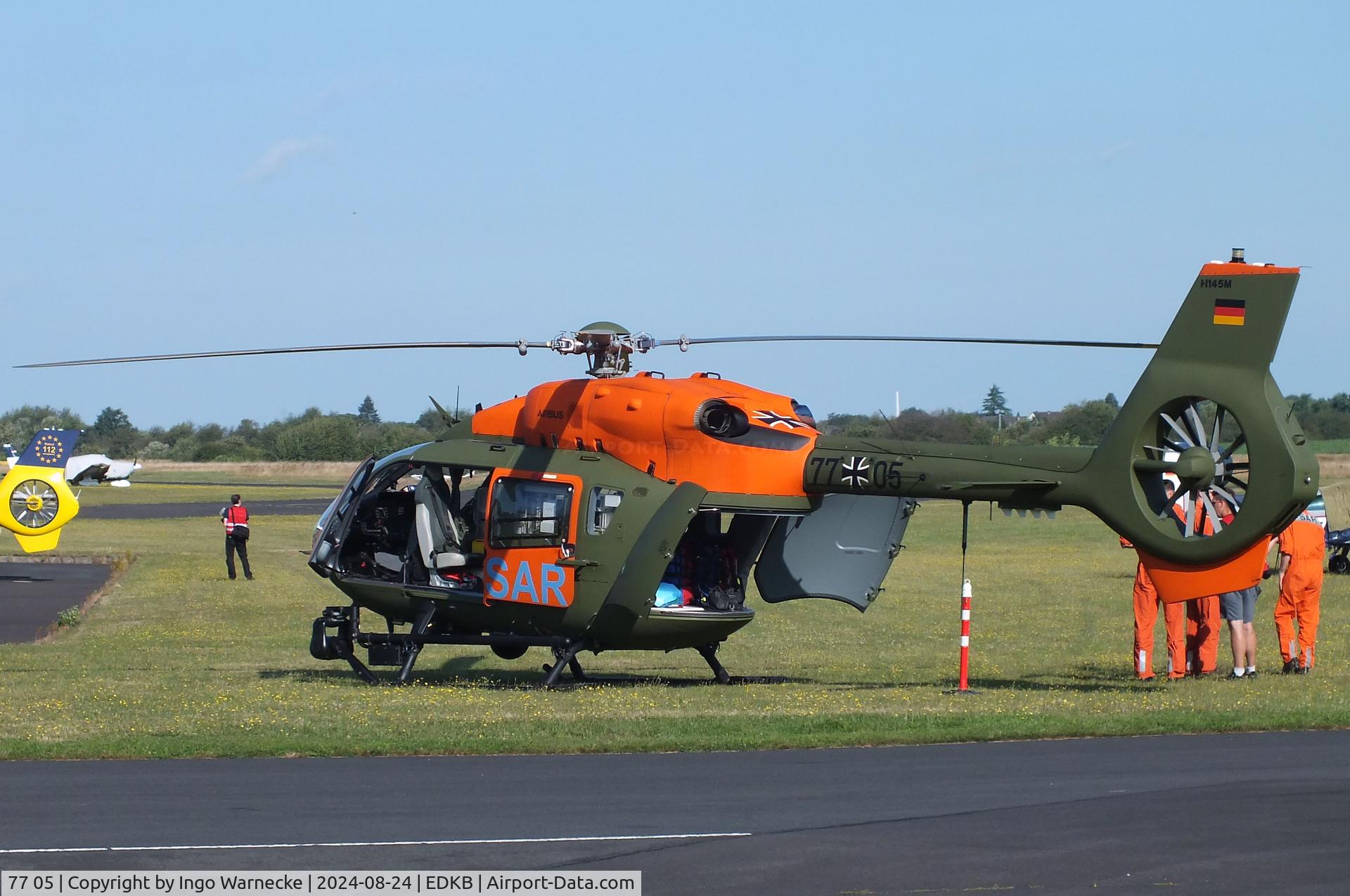 77 05, Airbus Helicopters H-145M C/N 20326, Airbus Helicopters H145M LUH SAR of Heeresflieger (German army aviation) at Bonn-Hangelar airfield during the Grumman Fly-in 2024