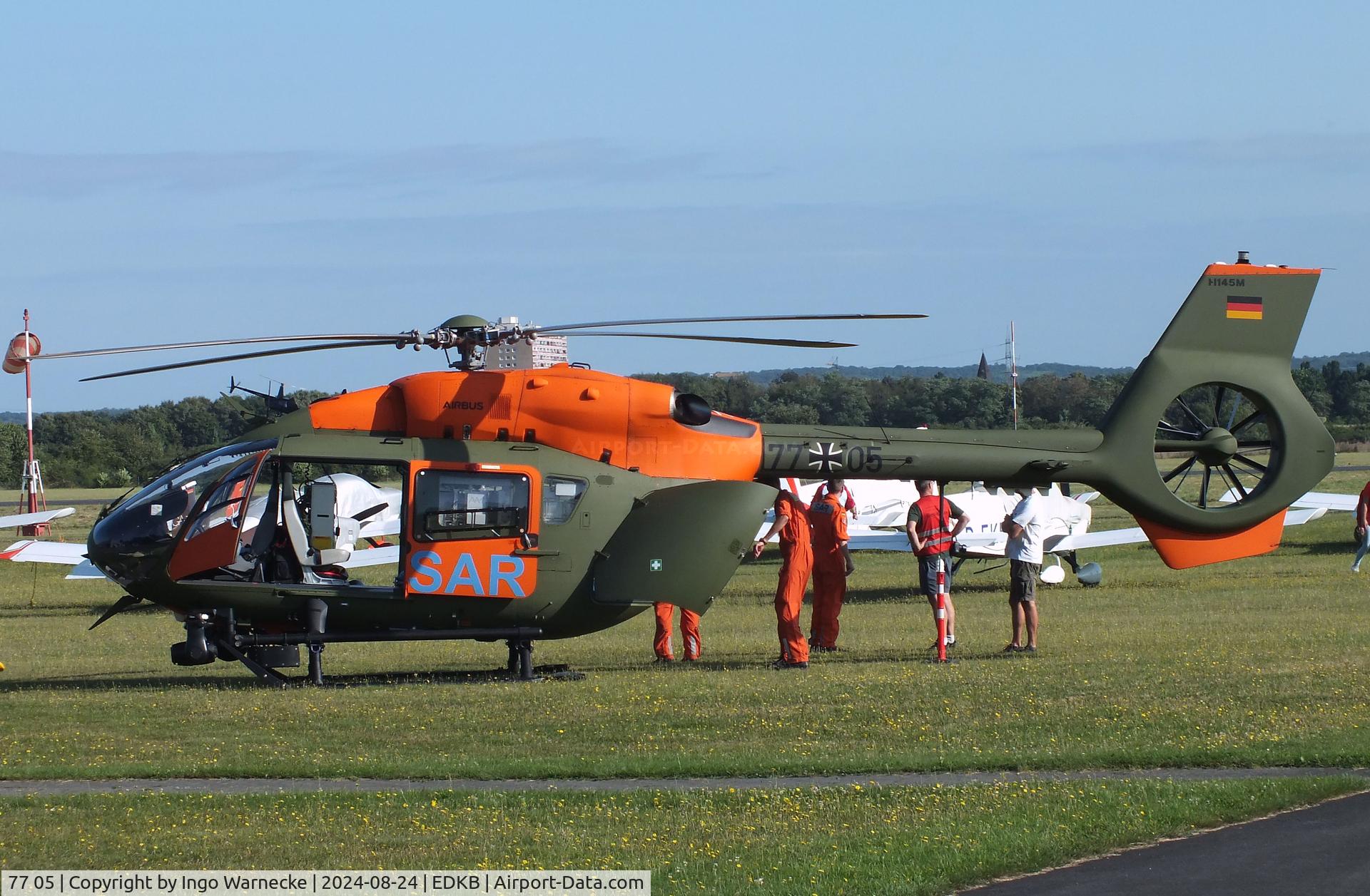 77 05, Airbus Helicopters H-145M C/N 20326, Airbus Helicopters H145M LUH SAR of Heeresflieger (German army aviation) at Bonn-Hangelar airfield during the Grumman Fly-in 2024