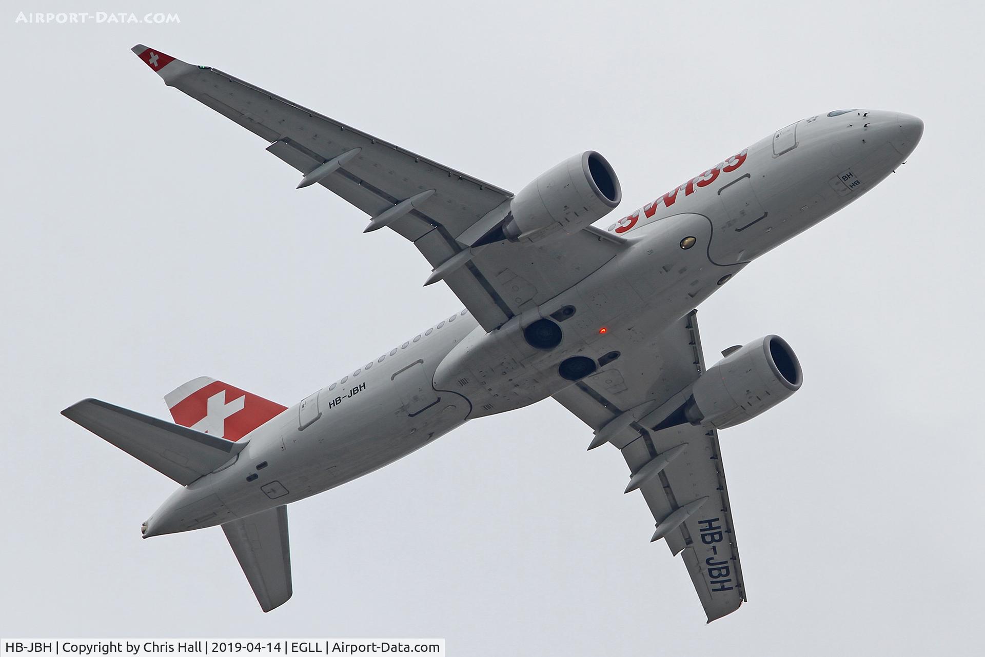 HB-JBH, 2017 Bombardier CSeries CS100 (BD-500-1A10) C/N 50017, Heathrow