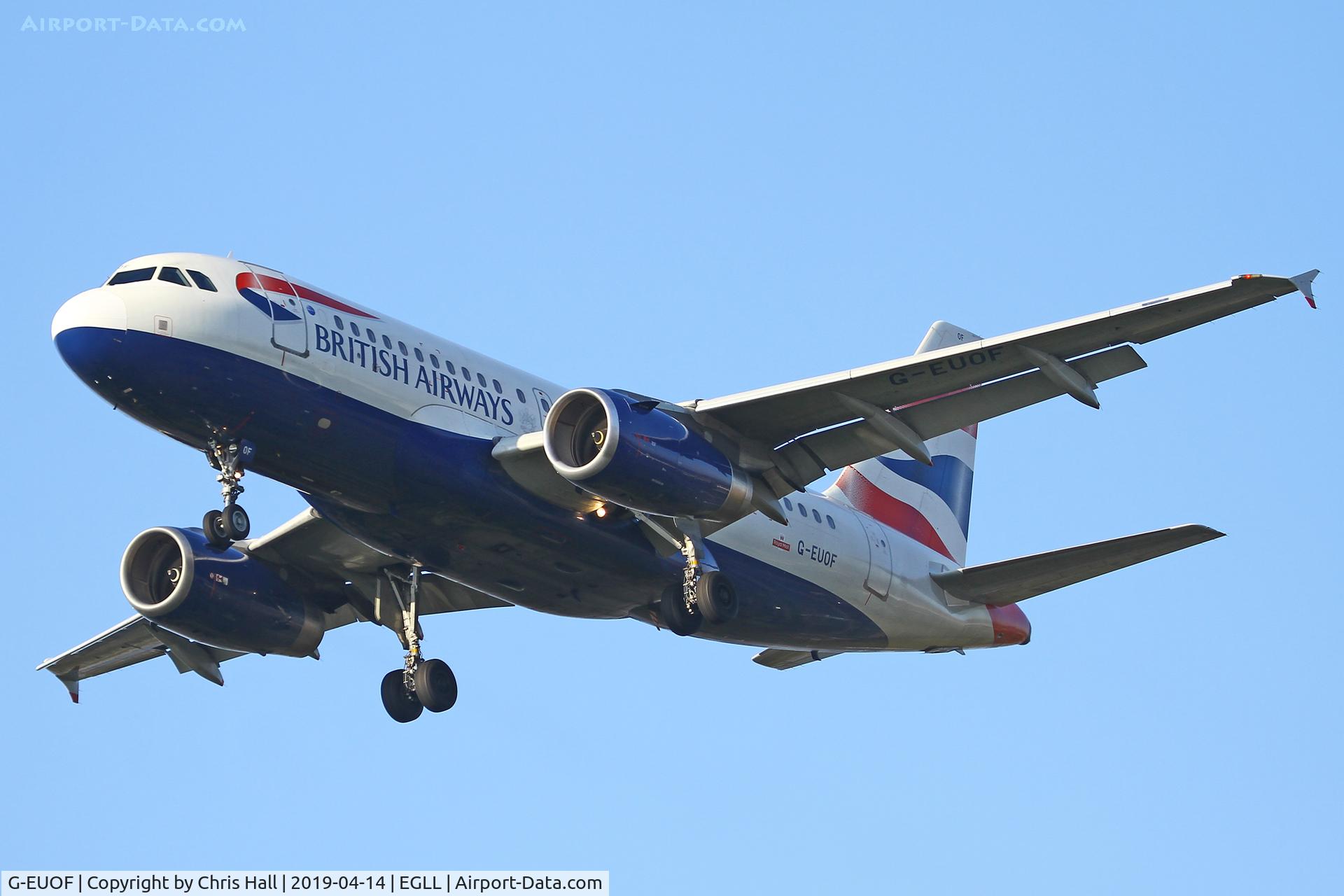 G-EUOF, 2001 Airbus A319-131 C/N 1590, Heathrow
