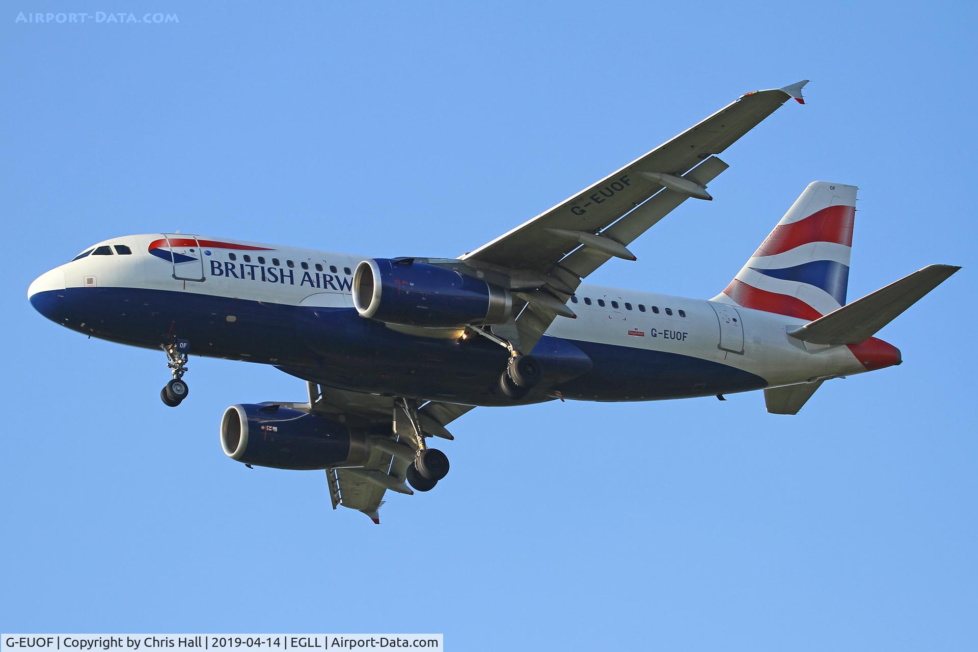 G-EUOF, 2001 Airbus A319-131 C/N 1590, Heathrow