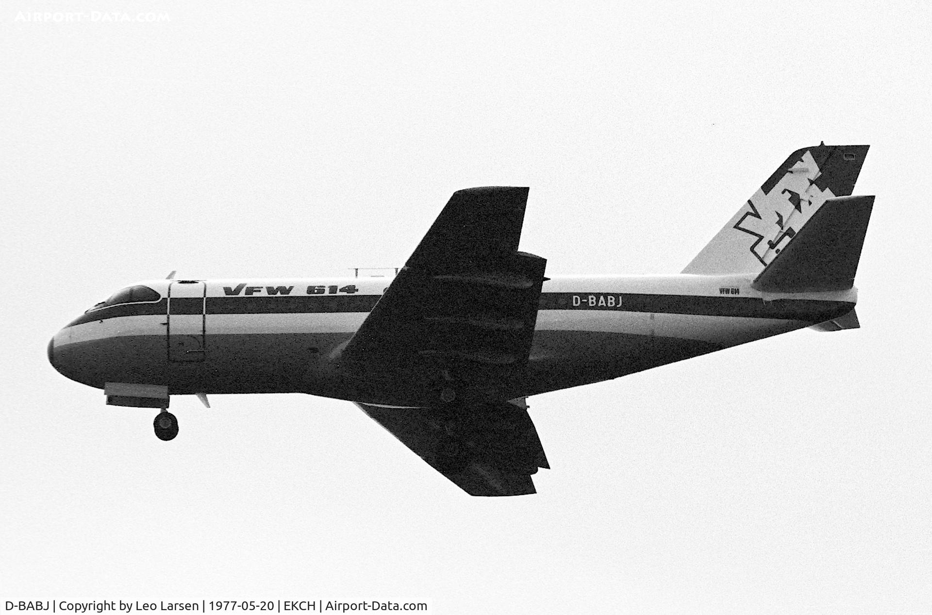 D-BABJ, 1978 VFW-Fokker VFW-614 C/N G10, Copenhagen 20.5.1977