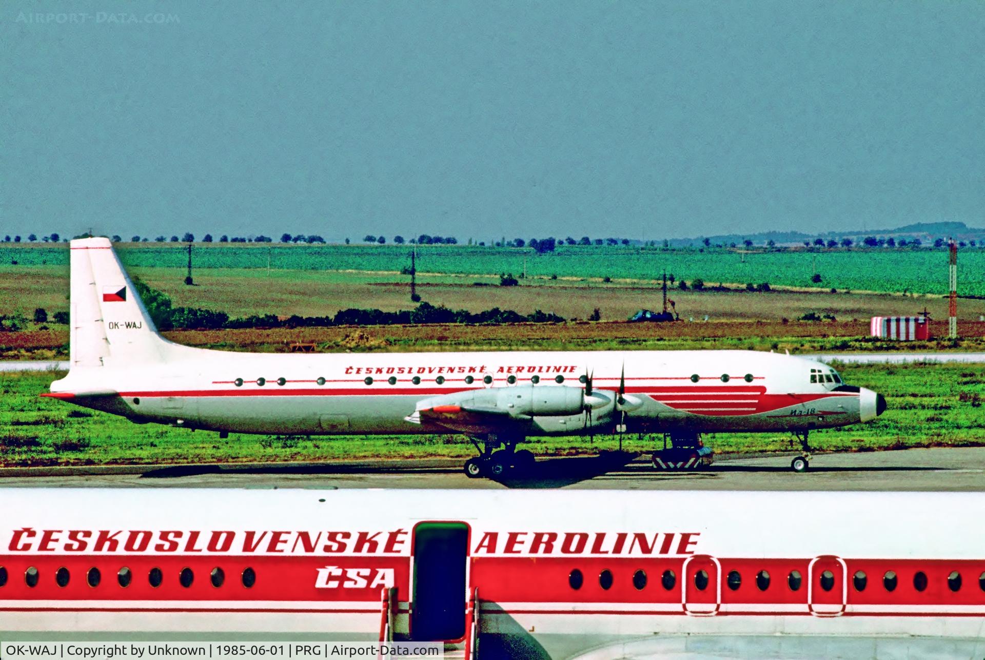 OK-WAJ, 1967 Ilyushin Il-18D C/N 1870101, Praha 6.1985