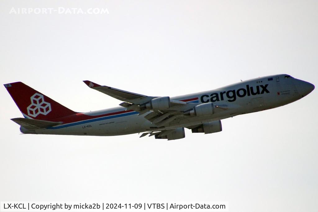 LX-KCL, 2008 Boeing 747-4HAERF C/N 35236, Take off