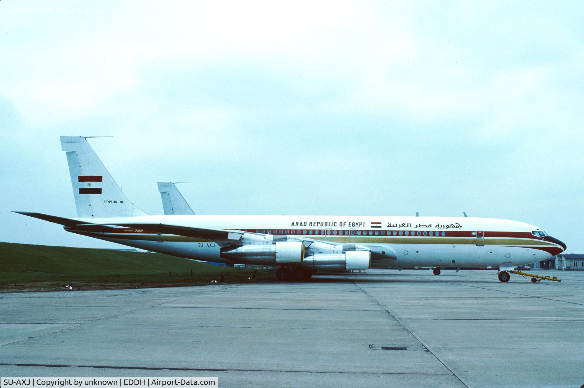 SU-AXJ, 1974 Boeing 707-366C C/N 20919, Hamburg on Lufthansa ramp