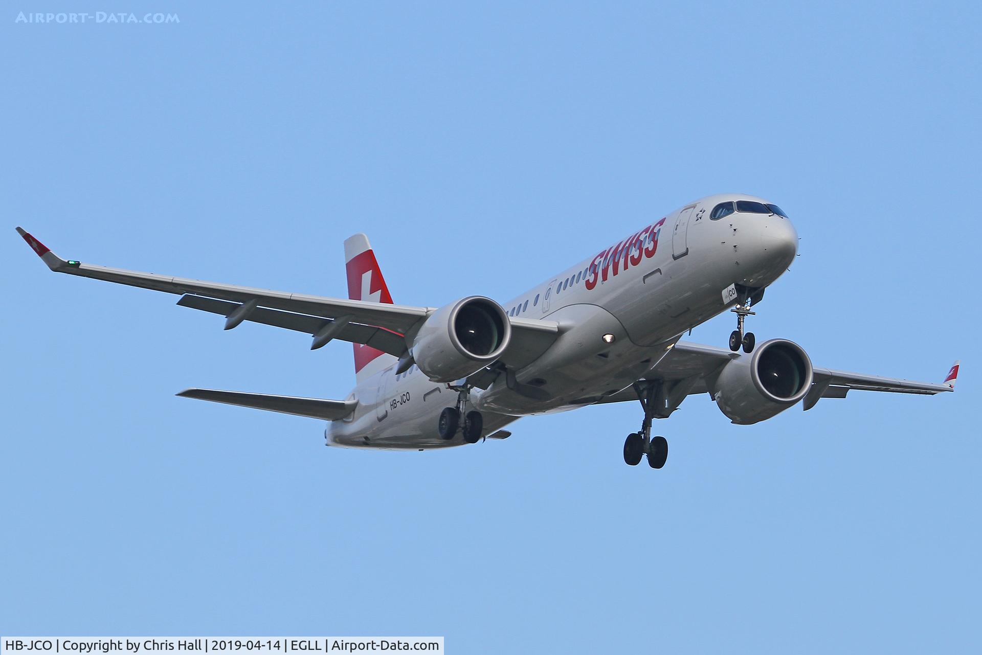 HB-JCO, 2018 Bombardier CSeries CS300 (BD-500-1A11) C/N 55033, Heathrow