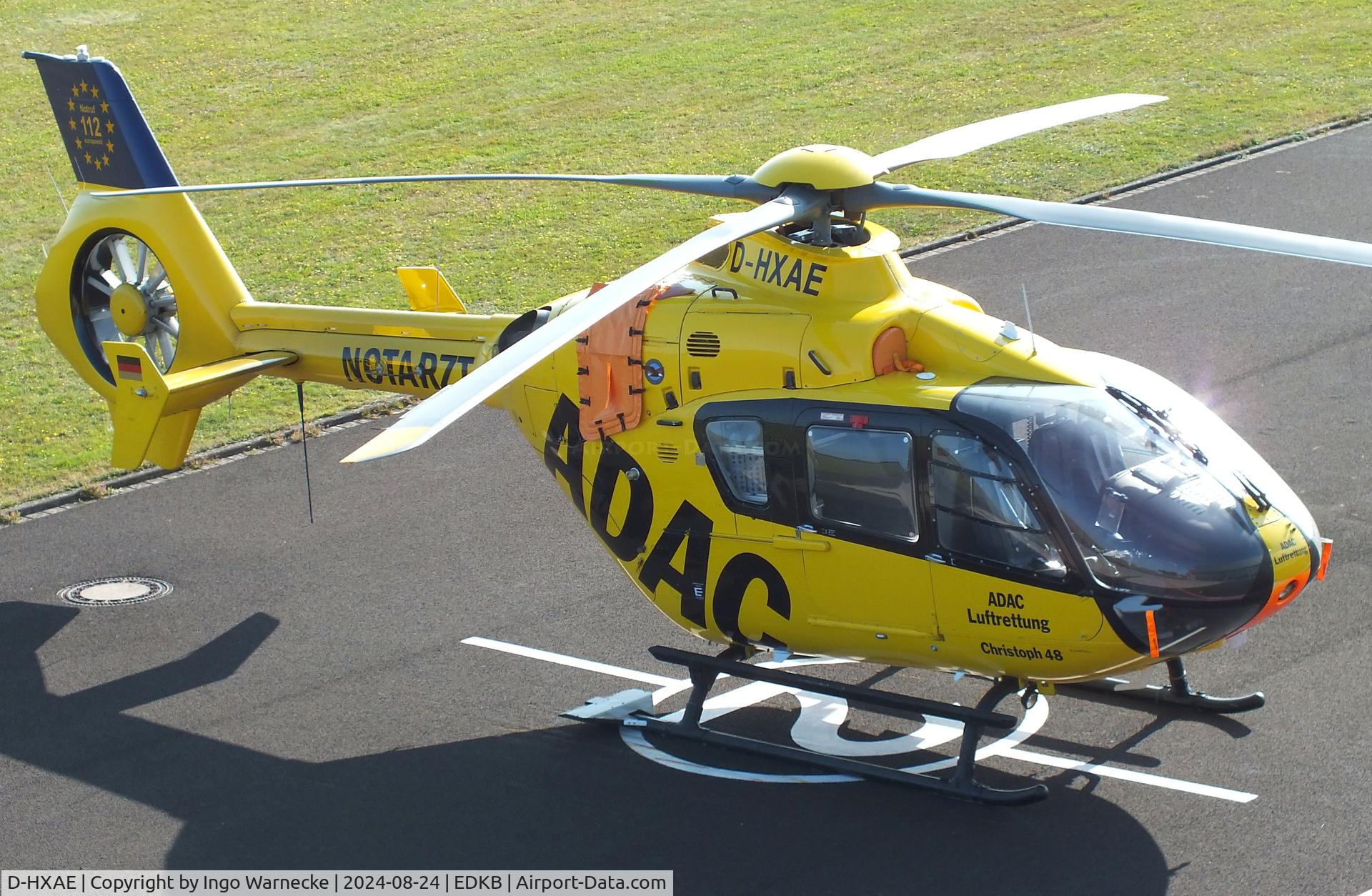 D-HXAE, Eurocopter EC-135P2+ C/N 0871, Eurocopter EC135P2+ 'Christoph 48' EMS-helicopter of ADAC Luftrettung at Bonn-Hangelar airfield during the Grumman Fly-in 2024