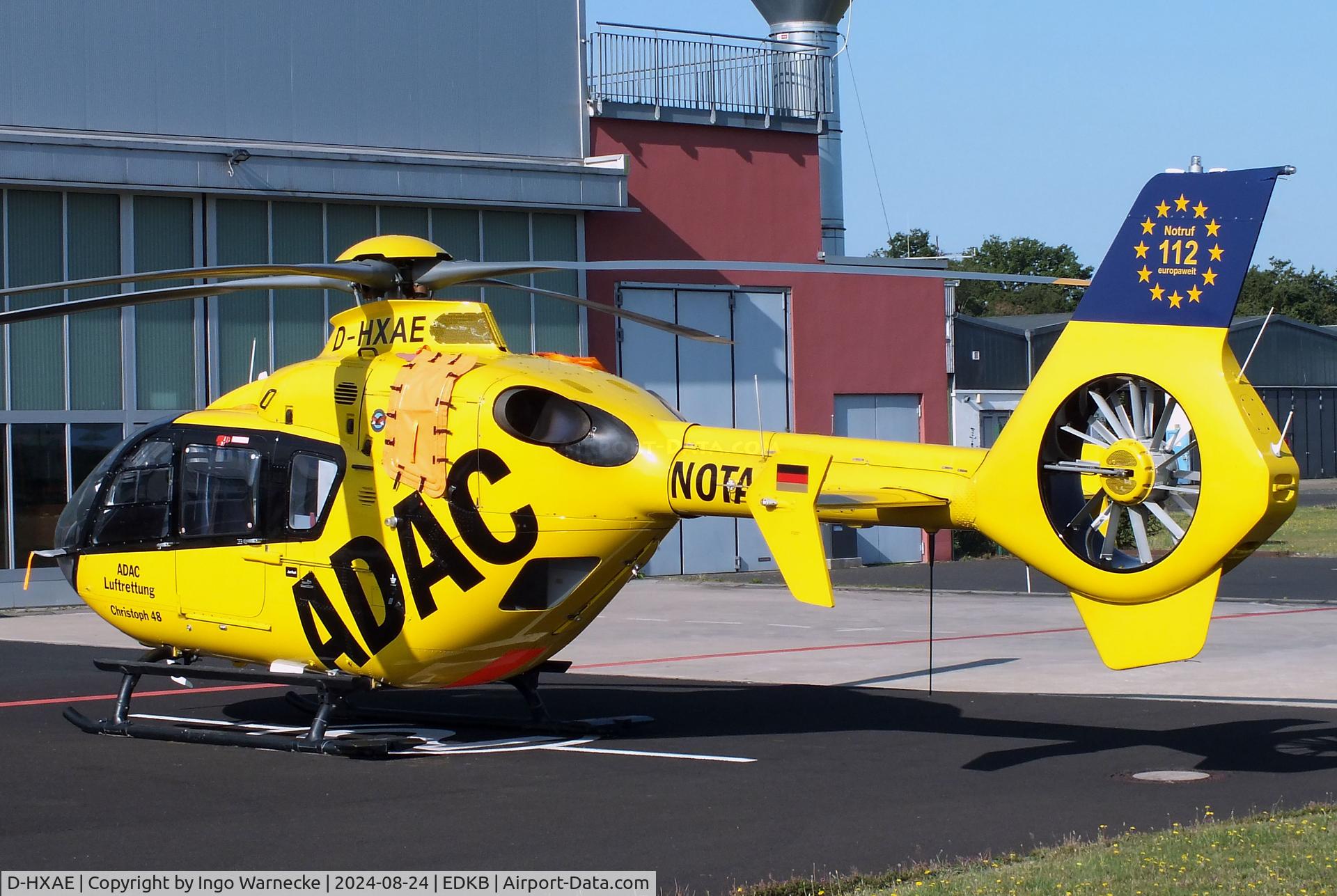 D-HXAE, Eurocopter EC-135P2+ C/N 0871, Eurocopter EC135P2+ 'Christoph 48' EMS-helicopter of ADAC Luftrettung at Bonn-Hangelar airfield during the Grumman Fly-in 2024