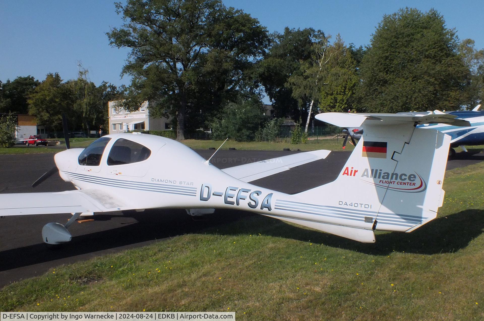 D-EFSA, 2004 Diamond DA-40D Diamond Star Diamond Star C/N D4.096, Diamond DA-40D Diamond Star at Bonn-Hangelar airfield during the Grumman Fly-in 2024