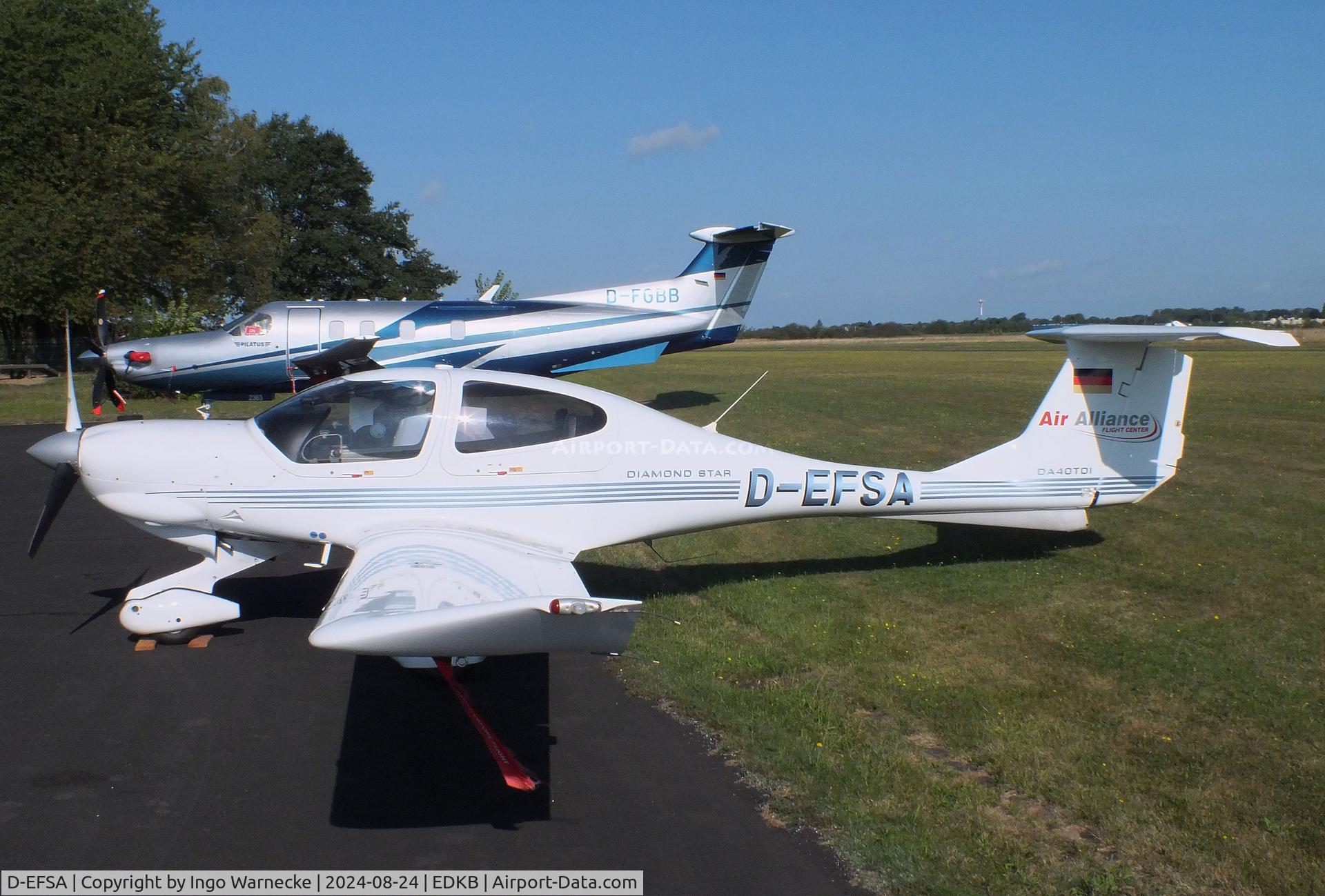 D-EFSA, 2004 Diamond DA-40D Diamond Star Diamond Star C/N D4.096, Diamond DA-40D Diamond Star at Bonn-Hangelar airfield during the Grumman Fly-in 2024