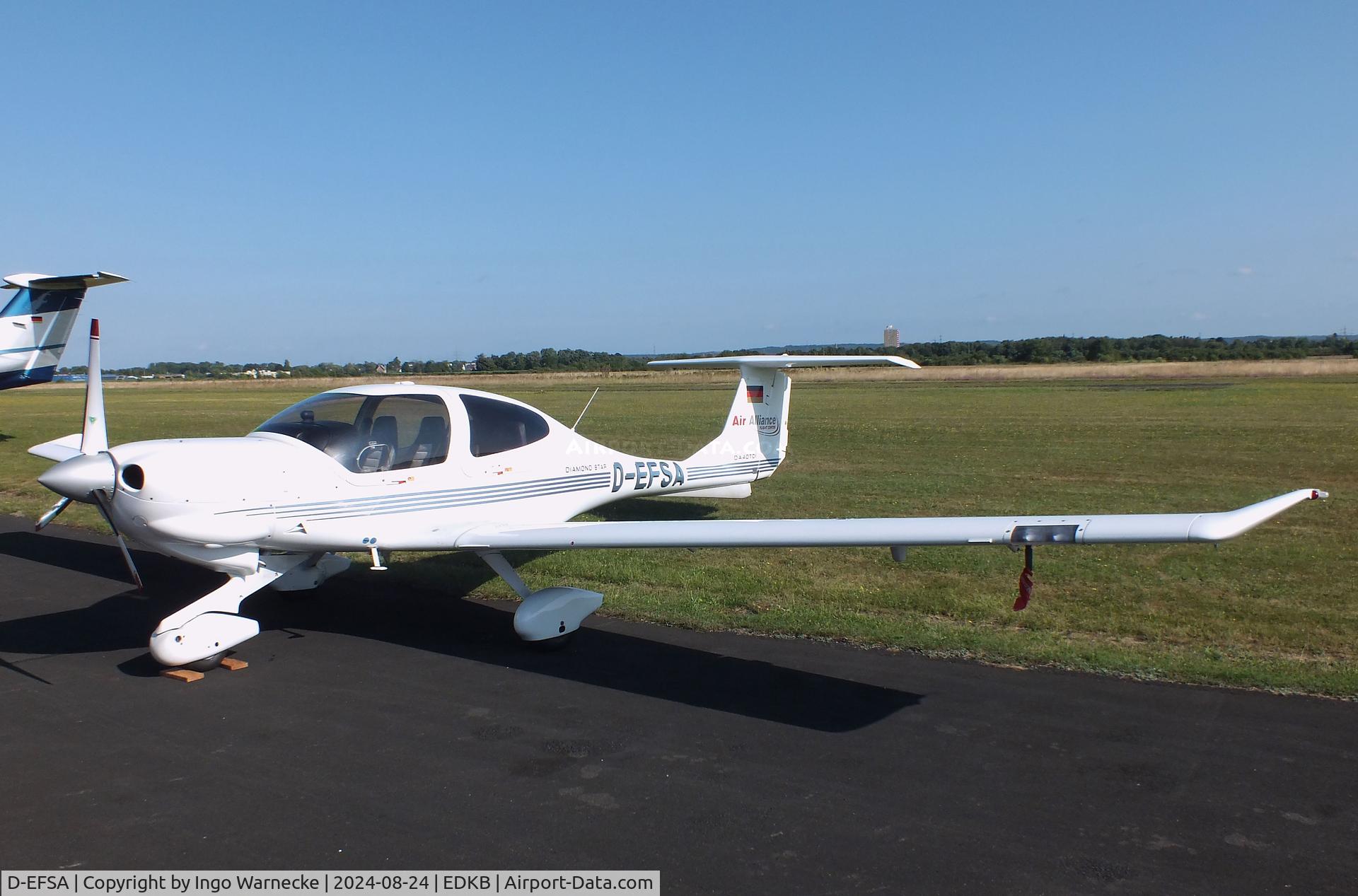 D-EFSA, 2004 Diamond DA-40D Diamond Star Diamond Star C/N D4.096, Diamond DA-40D Diamond Star at Bonn-Hangelar airfield during the Grumman Fly-in 2024
