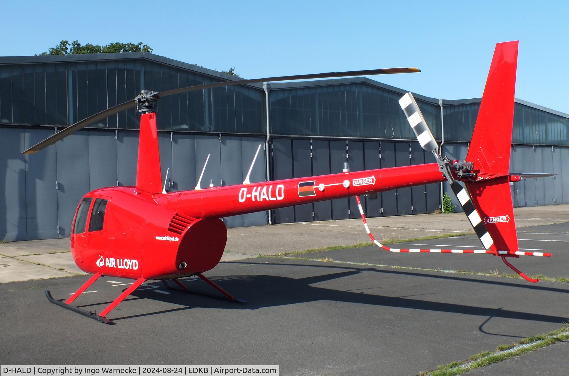 D-HALD, 2022 Robinson R44  Raven I C/N 2706, Robinson R44 Raven I of Air Lloyd at Bonn-Hangelar airfield during the Grumman Fly-in 2024