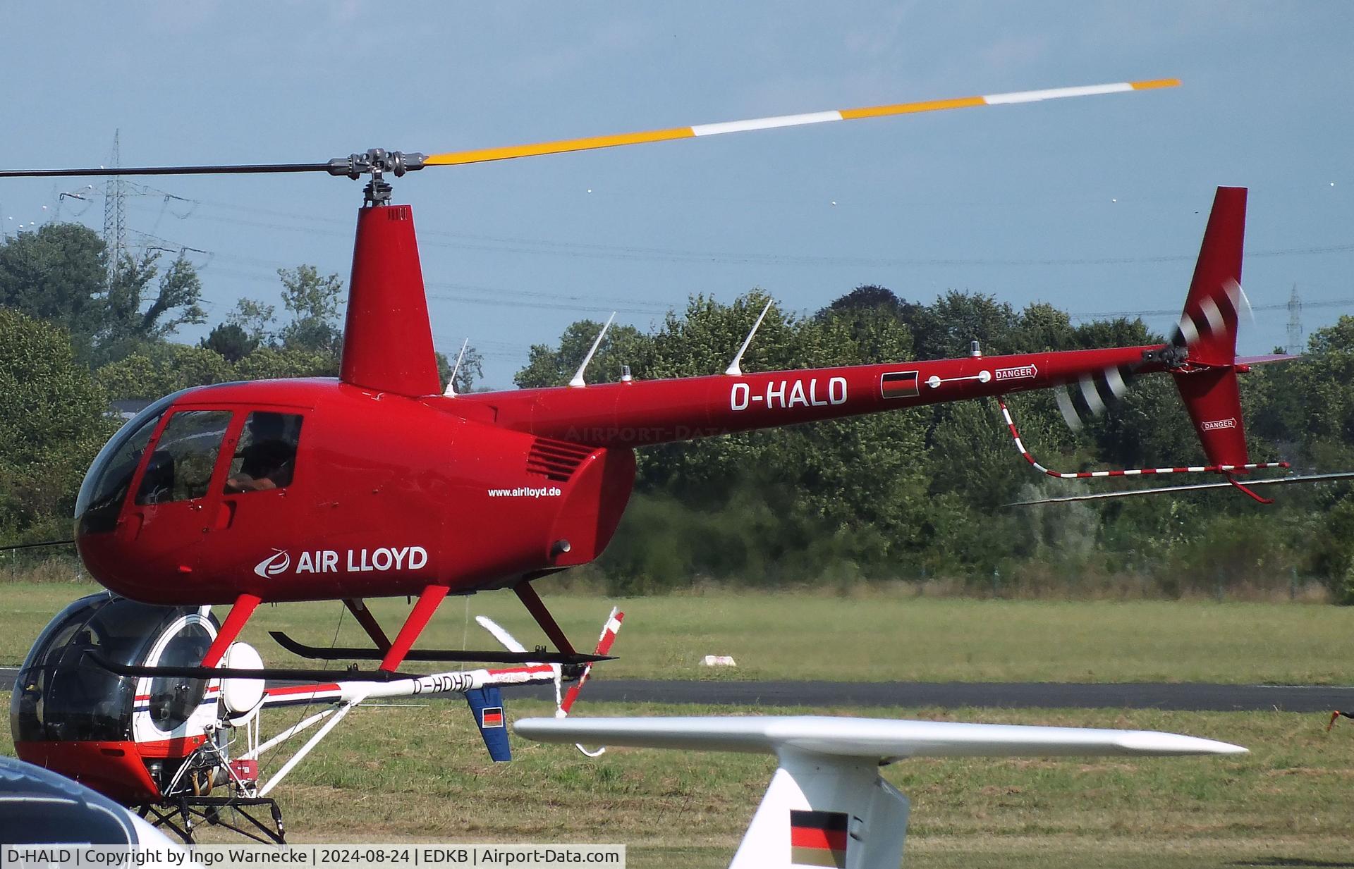 D-HALD, 2022 Robinson R44  Raven I C/N 2706, Robinson R44 Raven I of Air Lloyd at Bonn-Hangelar airfield during the Grumman Fly-in 2024