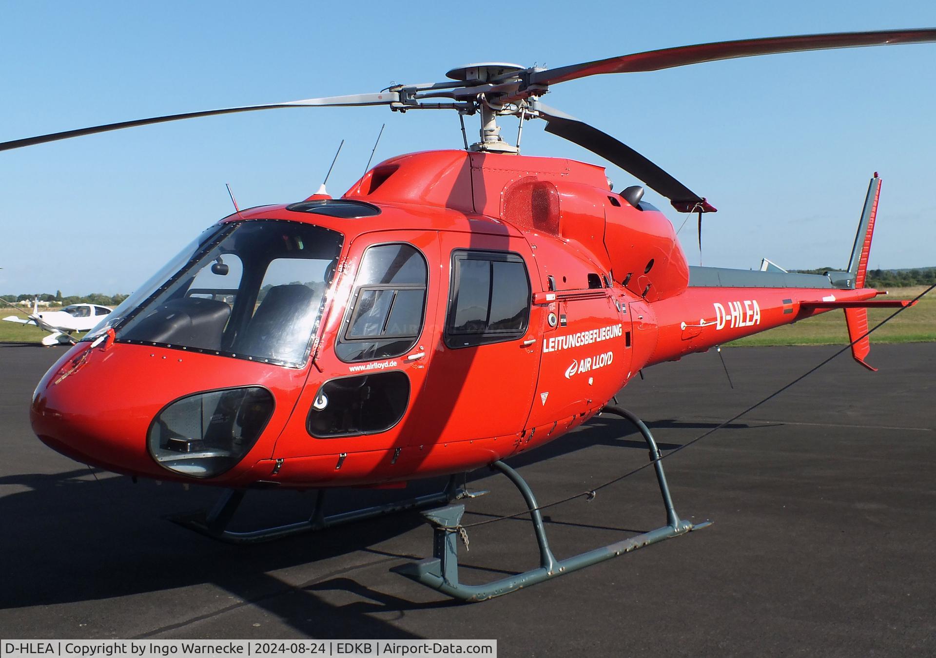D-HLEA, Aerospatiale AS-355F-2 Ecureuil 2 C/N 5378, Aerospatiale AS.355F-2 Ecureuil 2 of Air Lloyd at Bonn-Hangelar airfield during the Grumman Fly-in 2024