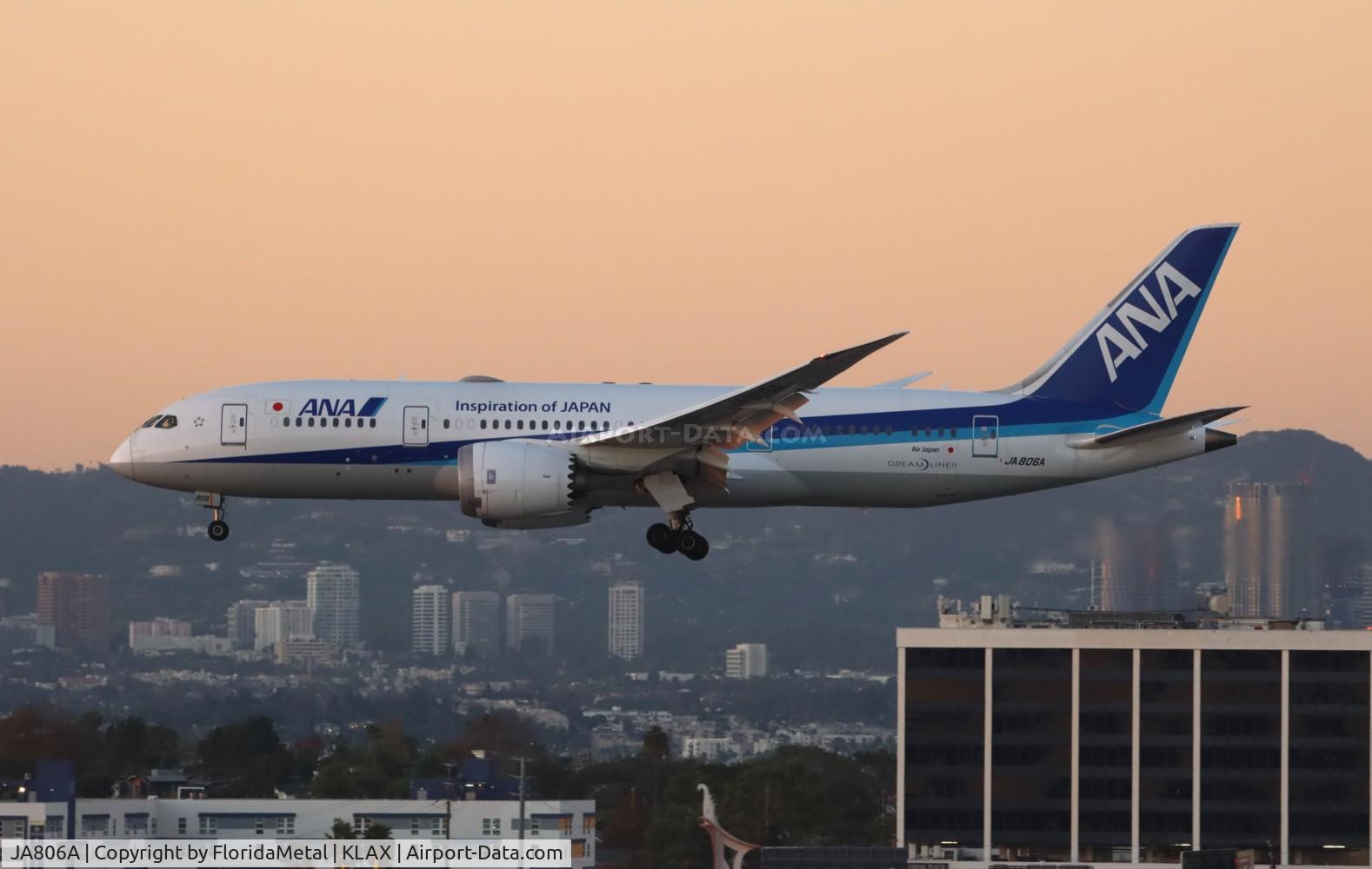 JA806A, 2012 Boeing 787-8 Dreamliner C/N 34515, ANA 788 zx hnd, rjtt-lax