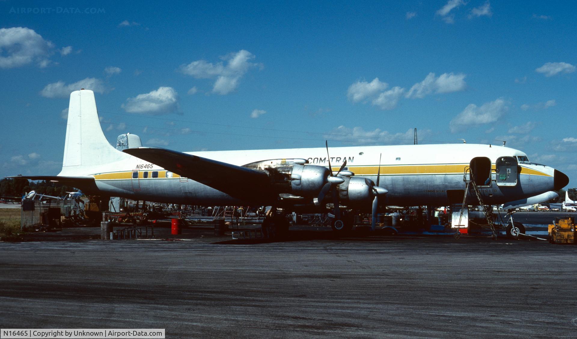 N16465, 1957 Douglas DC-7C Seven Seas C/N 45120, Unknown 3.1979