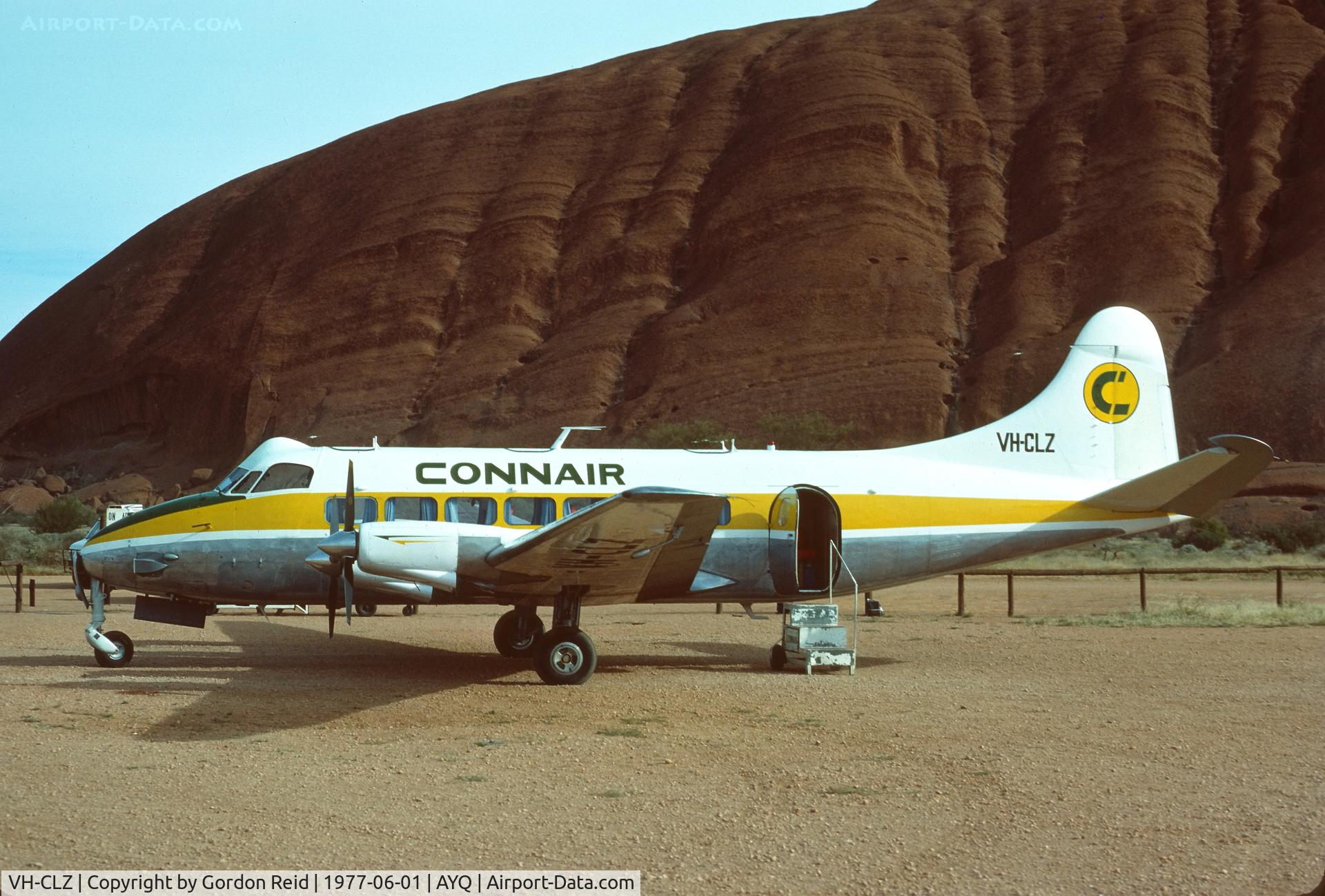 VH-CLZ, 1955 De Havilland  Aircraft co.Ltd DH.114 Riley Heron 2E/A1 C/N 14075, Ayers Rock 6.1977