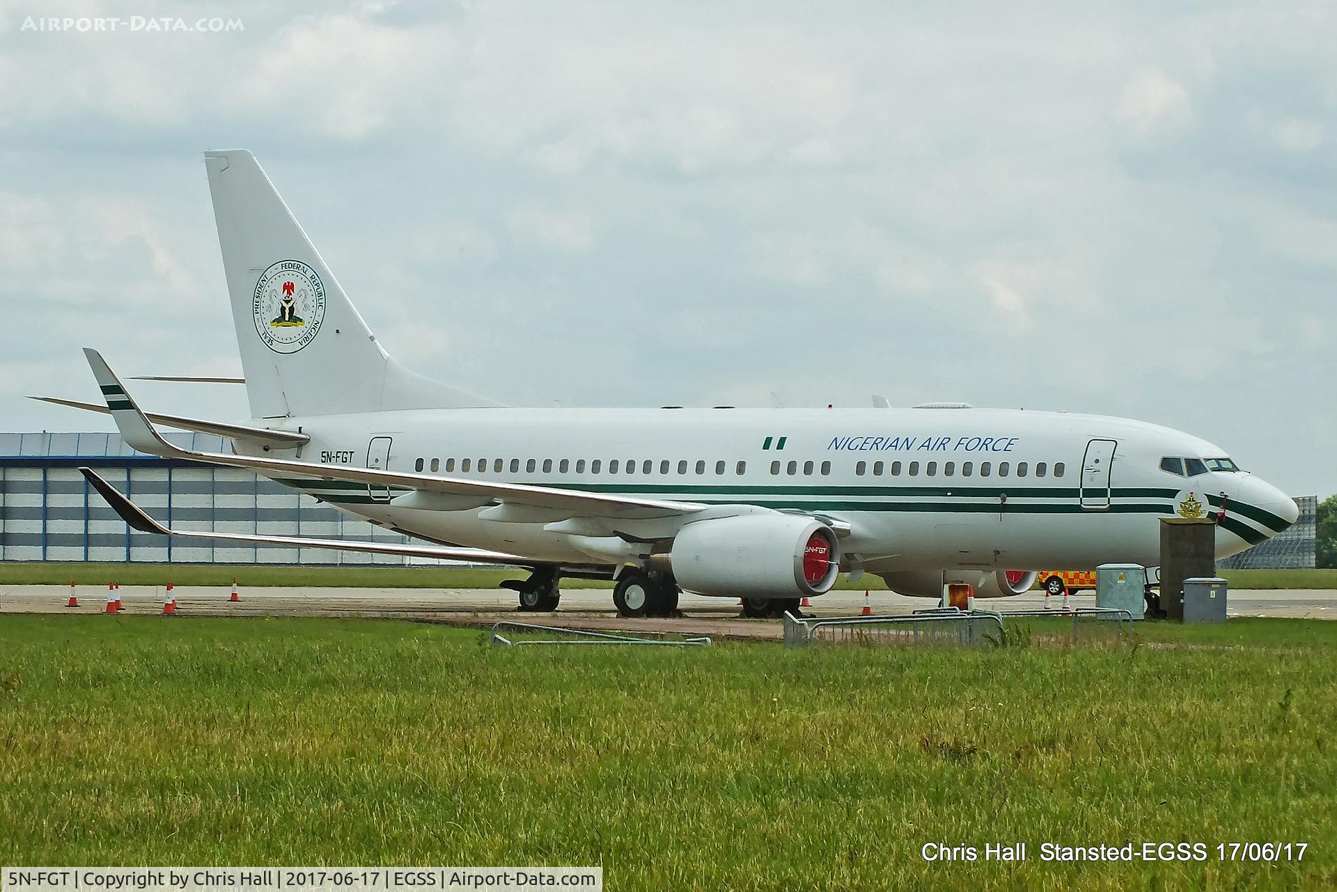 5N-FGT, 2005 Boeing 737-7N6 BBJ C/N 34260, Stansted