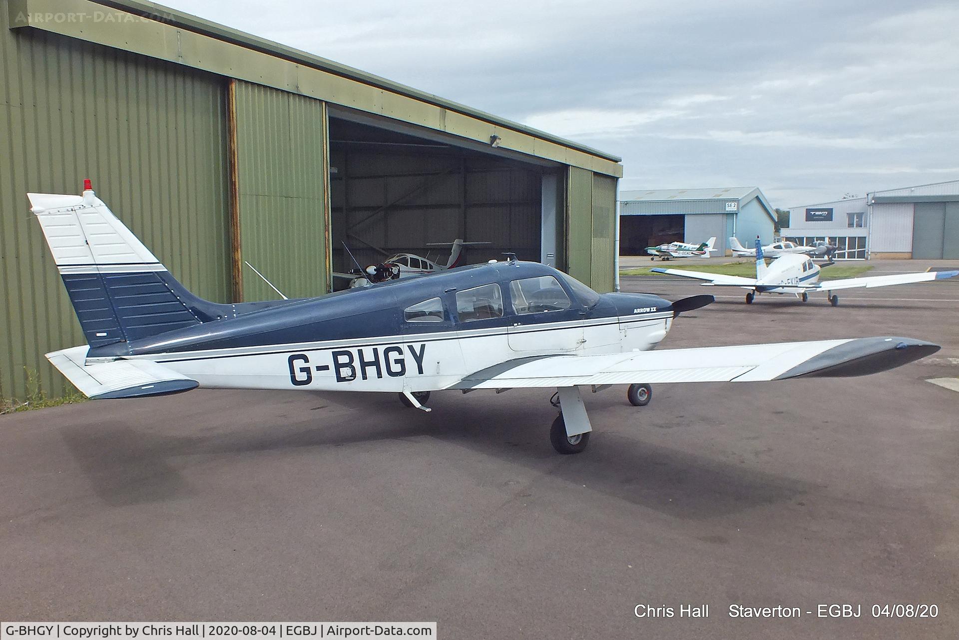 G-BHGY, 1973 Piper PA-28R-200-2 Cherokee Arrow II C/N 28R-7435086, Staverton