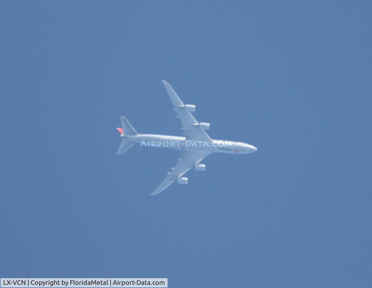 LX-VCN, 2016 Boeing 747-8R7F C/N 38076, CLX 747-8F zx in flight over OSH flying anc-ord