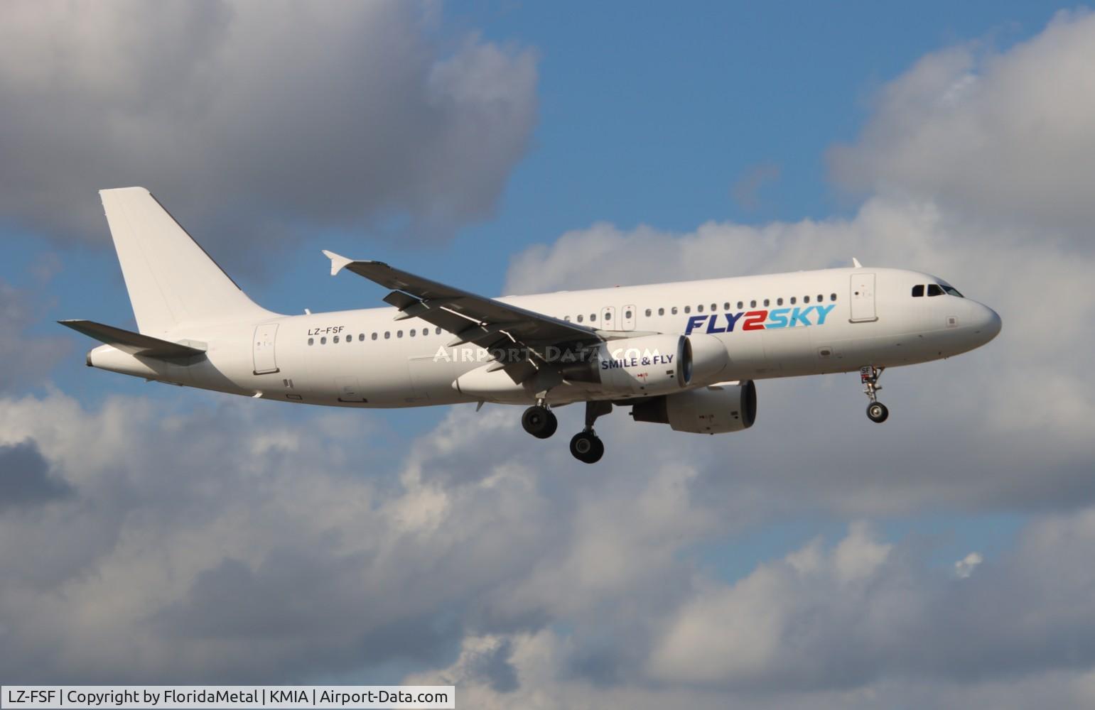 LZ-FSF, 2008 Airbus A320-214 C/N 3605, Fly2Sky A320 zx scu,mucu-mia