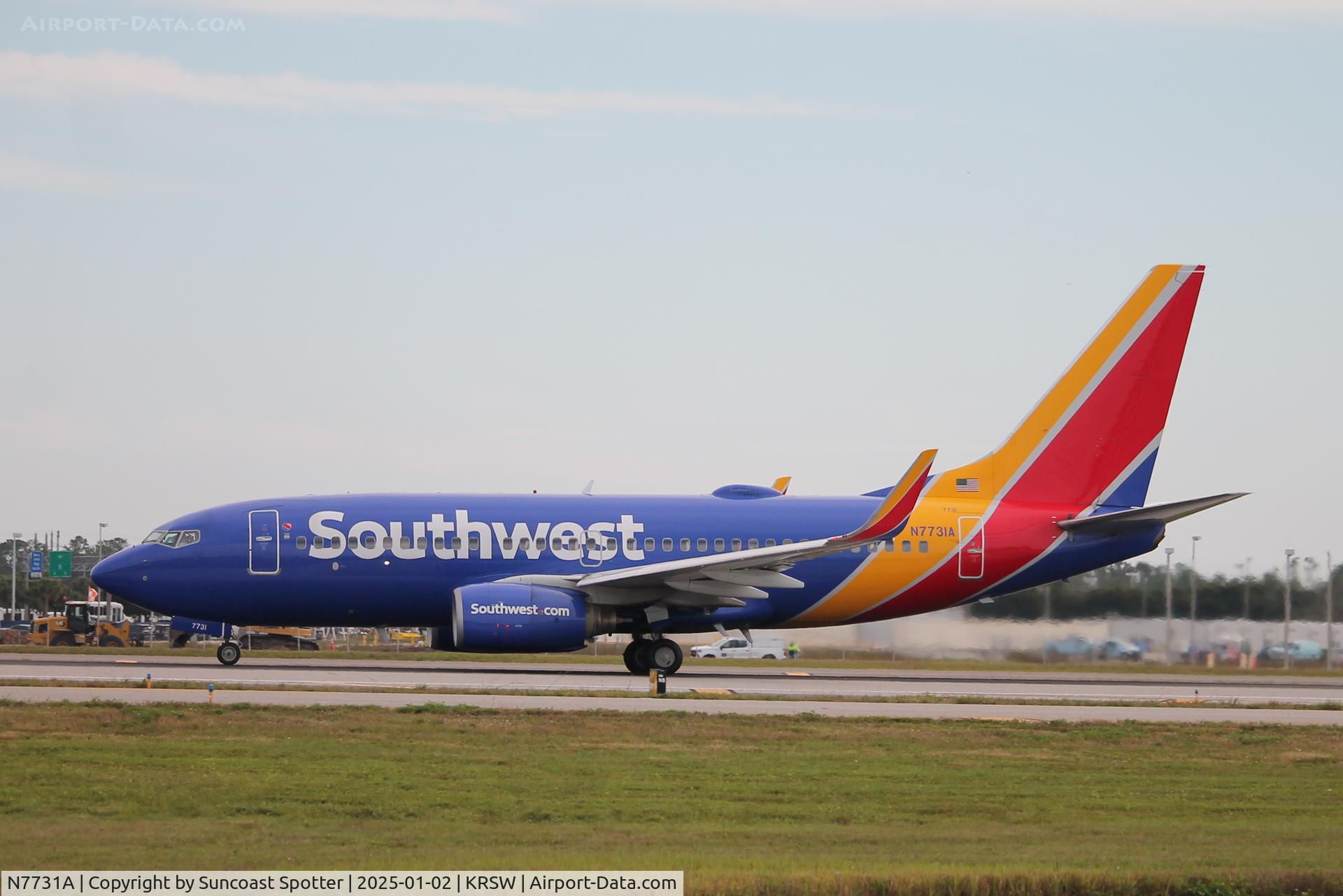 N7731A, 2006 Boeing 737-76N C/N 32677, Southwest Flight 6576 departs Runway 6 at Southwest Florida International Airport enroute to Minneapolis-St Paul International Airport