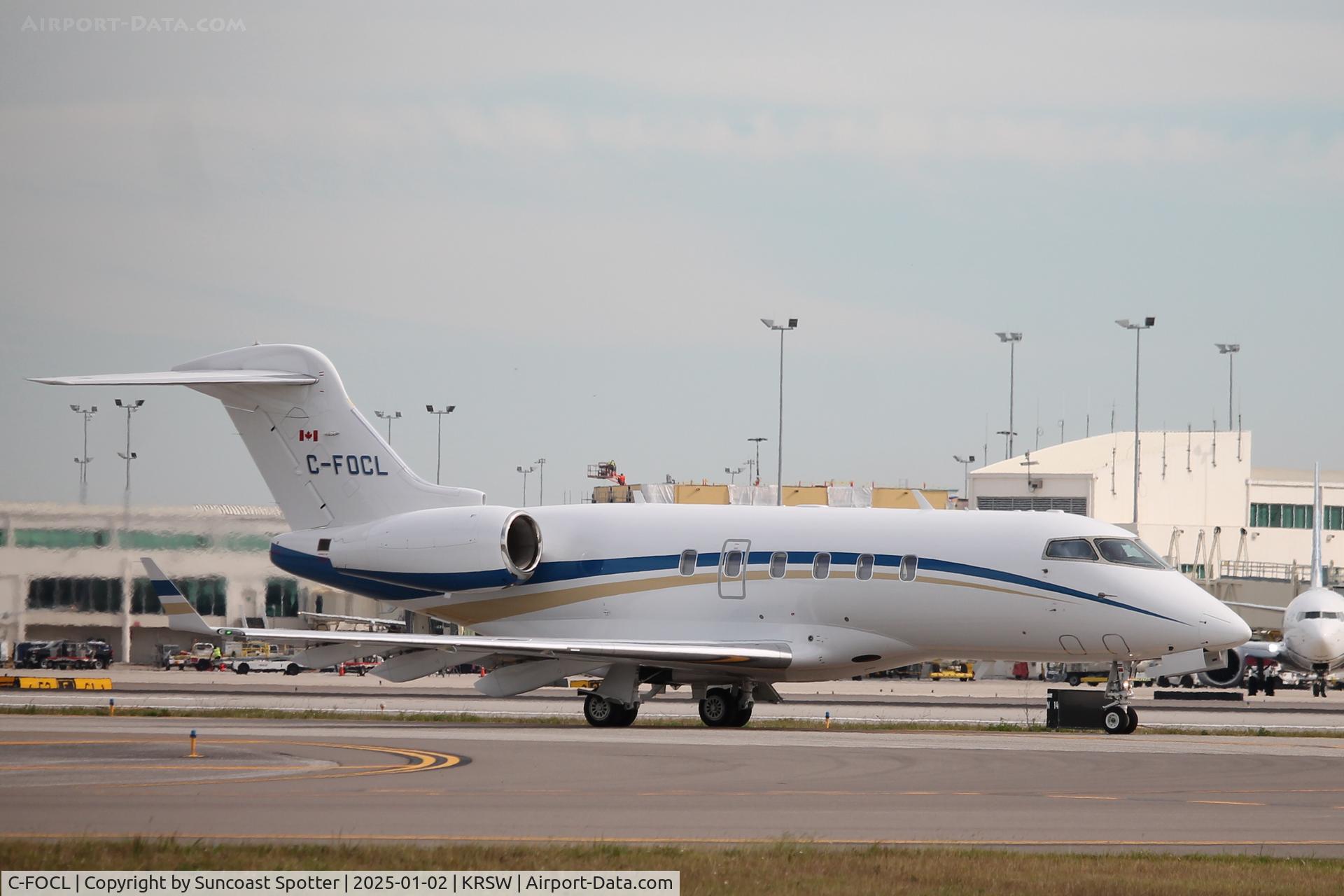 C-FOCL, 2009 Bombardier BD-100-1A10 C/N 20287, Chartright Flight 287 taxis at Southwest Florida International Airport prior to flight to Vero Beach Airport
