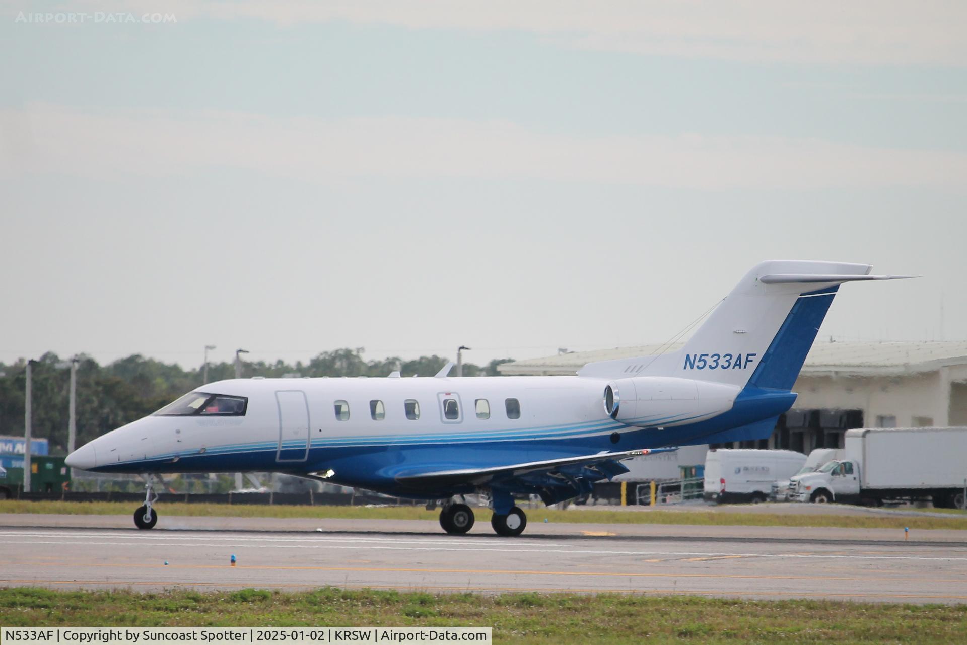 N533AF, 2024 Pilatus Aircraft PC-24 C/N 533, Pilatus 533AF arrives on Runway 6 at Southwest Florida International Airport following flight from Norman’s Cay Airport