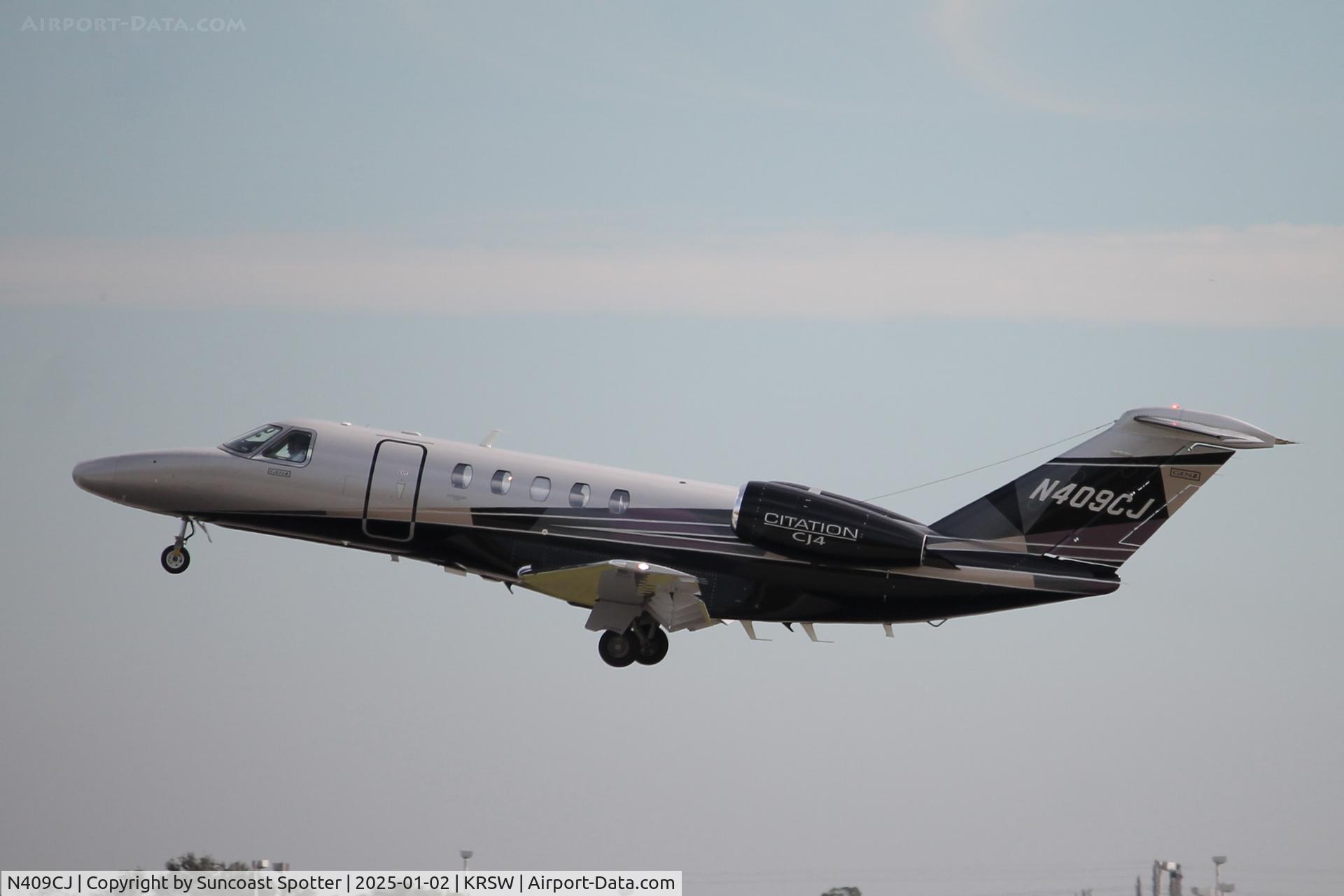 N409CJ, 2023 Cessna 525C CitationJet CJ4 Gen 2 CitationJet CJ4 C/N 525C0409, Jet Linx Flight 409 departs Runway 6 at Southwest Florida International Airport enroute to Lawrence Regional Airport
