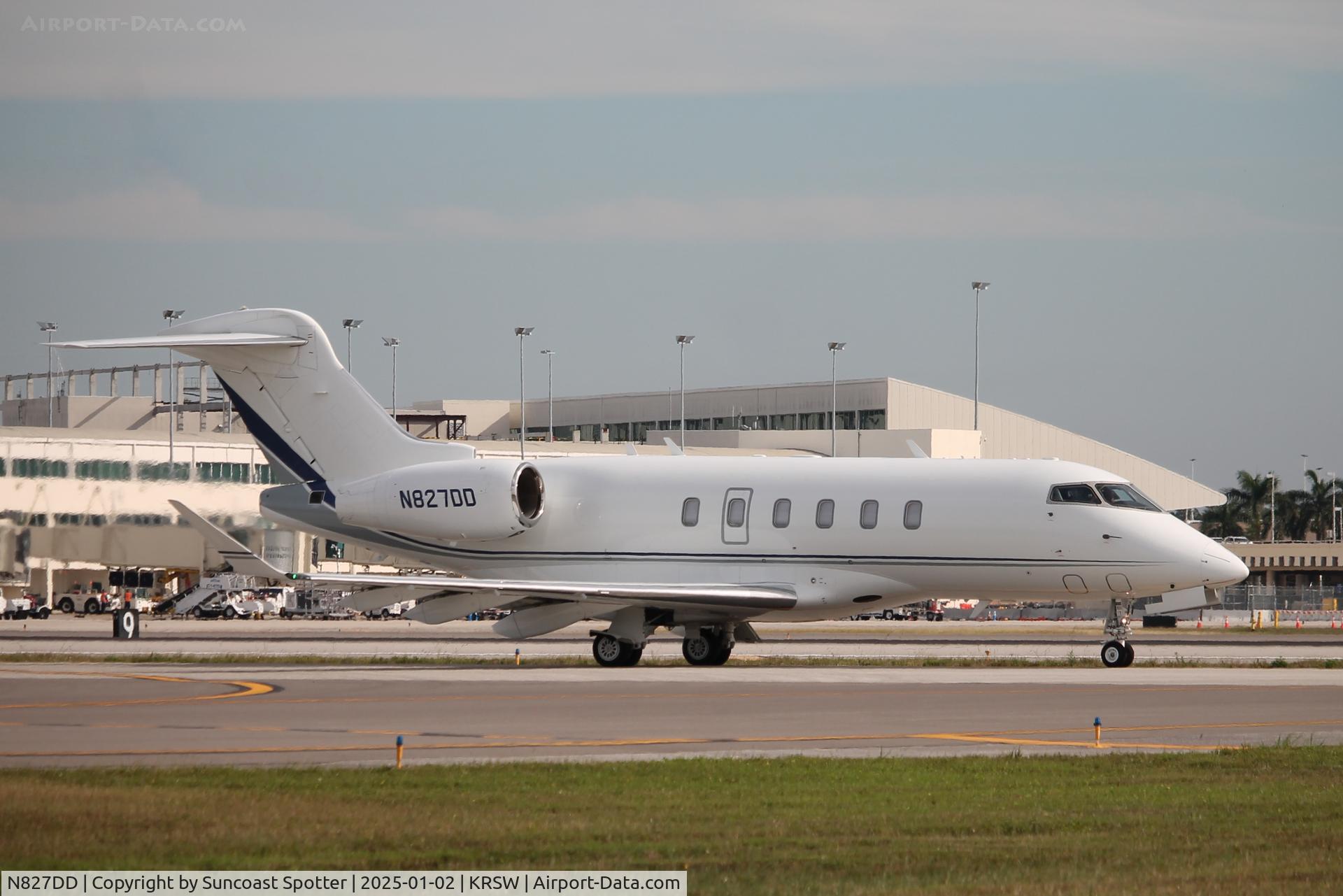 N827DD, 2017 Bombardier BD-100-1A10 Challanger 350 C/N 20670, Vista Jet Flight 827 taxis at Southwest Florida International Airport prior to flight to Naples Municipal Airport