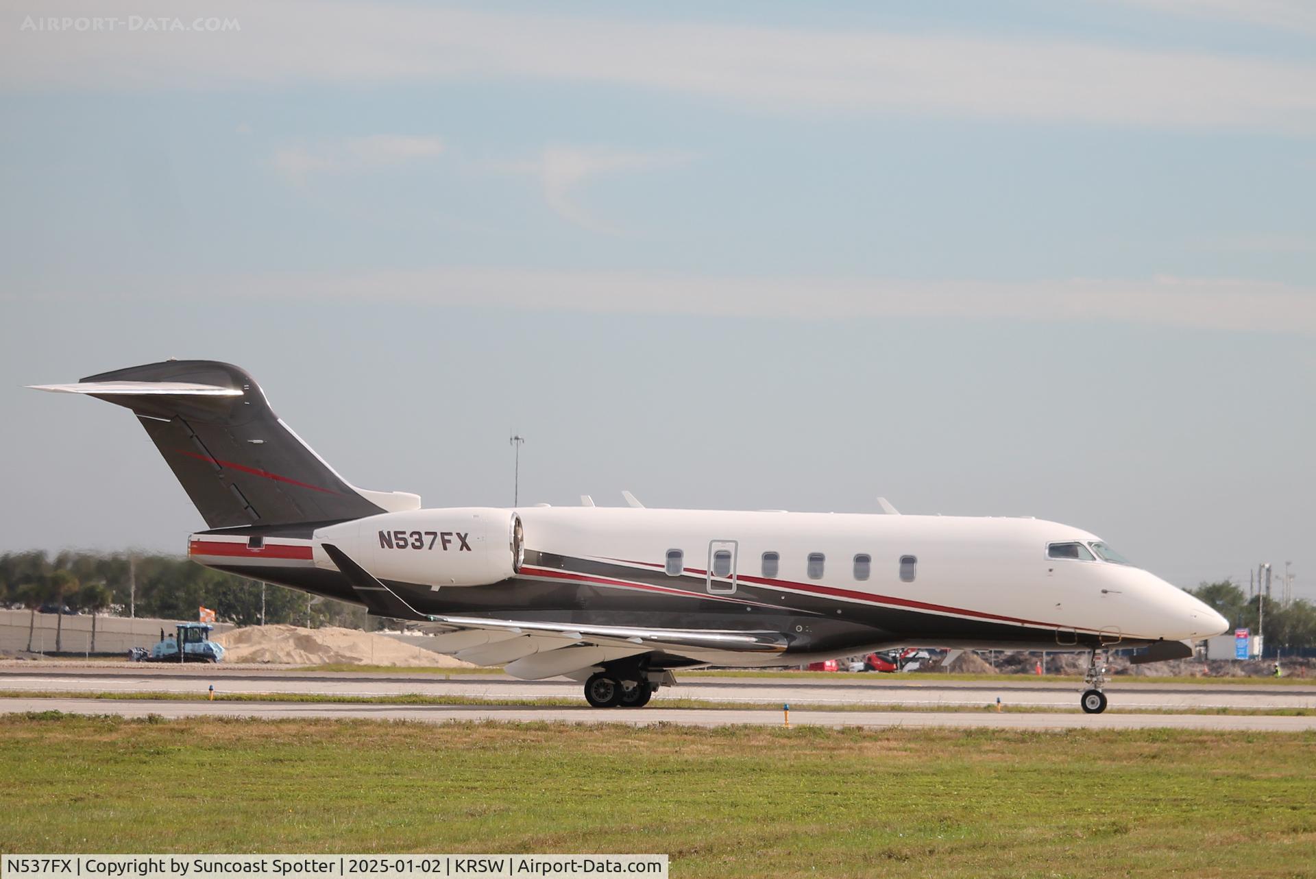 N537FX, 2007 Bombardier Challenger 300 (BD-100-1A10) C/N 20187, Flexjet Flight 537 taxis at Southwest Florida International Airport prior to flight to Kingstown Argyle International Airport