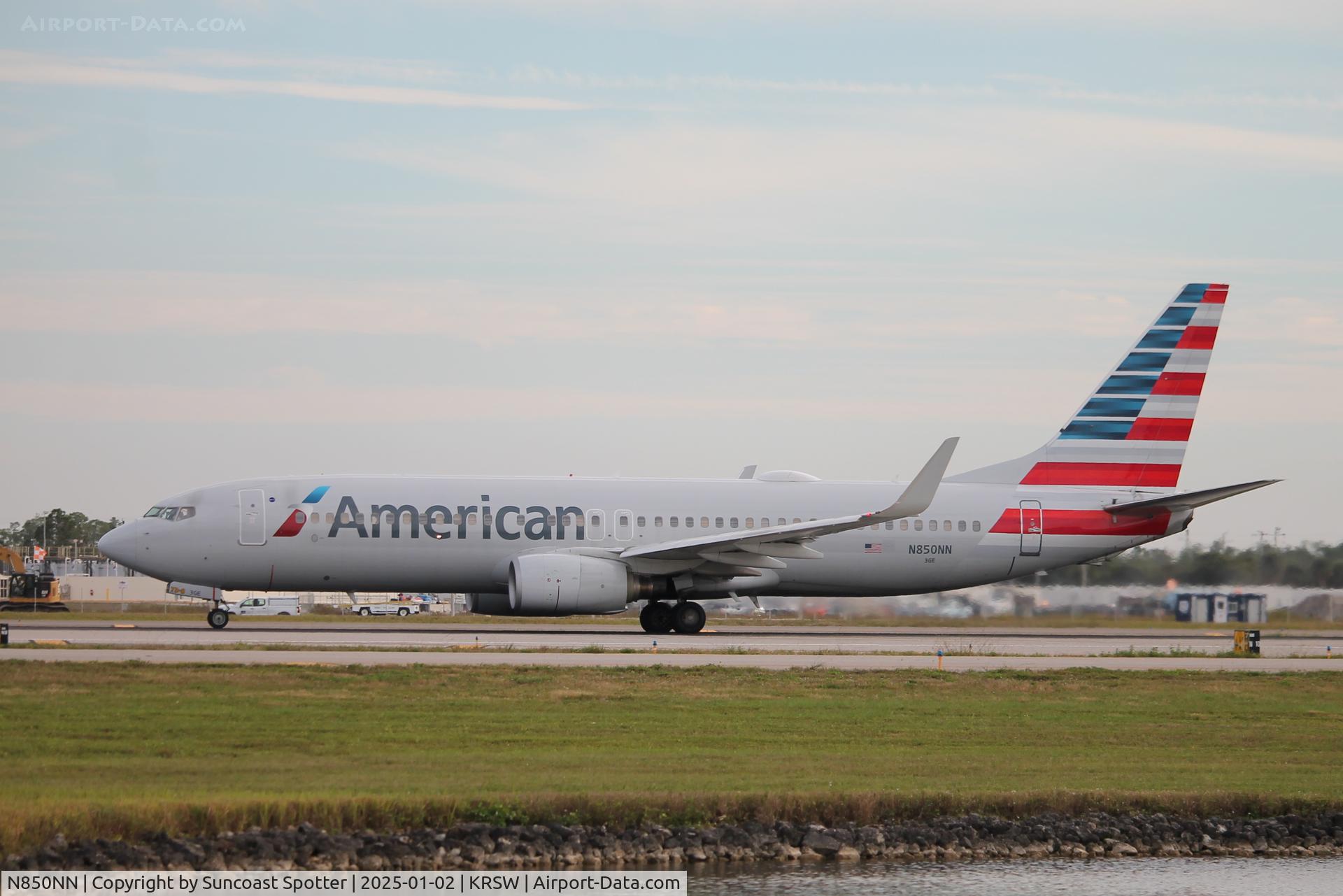 N850NN, 2010 Boeing 737-823 C/N 40580, American Flight 1929 departs Runway 6 at Southwest Florida International Airport enroute to Chicago-O’Hare International Airport