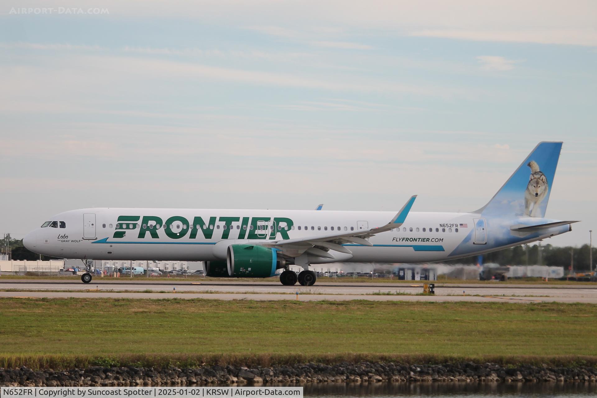 N652FR, 2024 Airbus A321-271NX C/N 11987, Frontier Flight 3893 departs Runway 6 at Southwest Florida International Airport enroute to Detroit Metro Airport