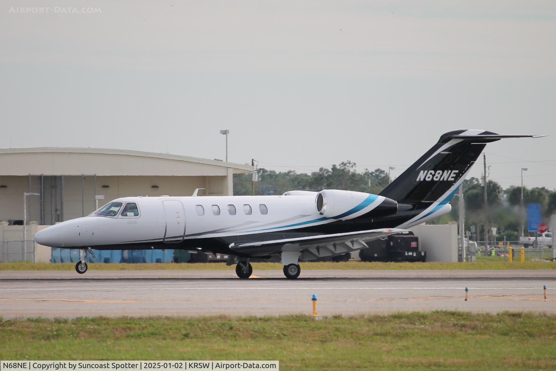 N68NE, 2023 Textron Aviation 525C C/N 525C0414, Cream City Flight 68 arrives on Runway 6 at Southwest Florida International Airport following flight from New Castle Airport