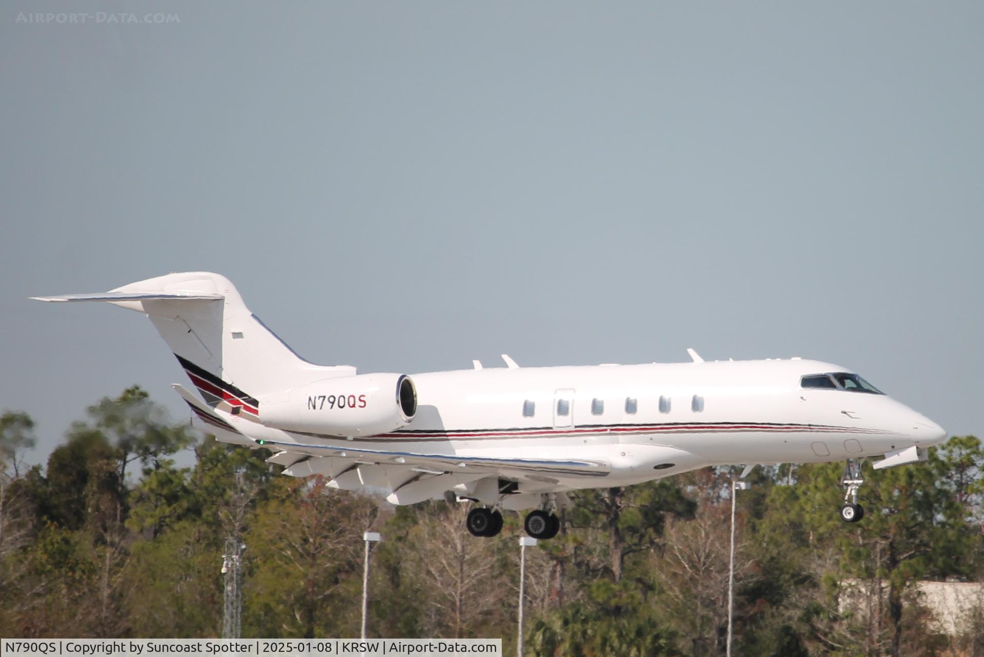 N790QS, 2016 Bombardier BD-100-1A10 Challanger 350 C/N 20627, NetJets Flight 790 arrives on Runway 6 at Southwest Florida International Airport following flight from Ohio State University Airport