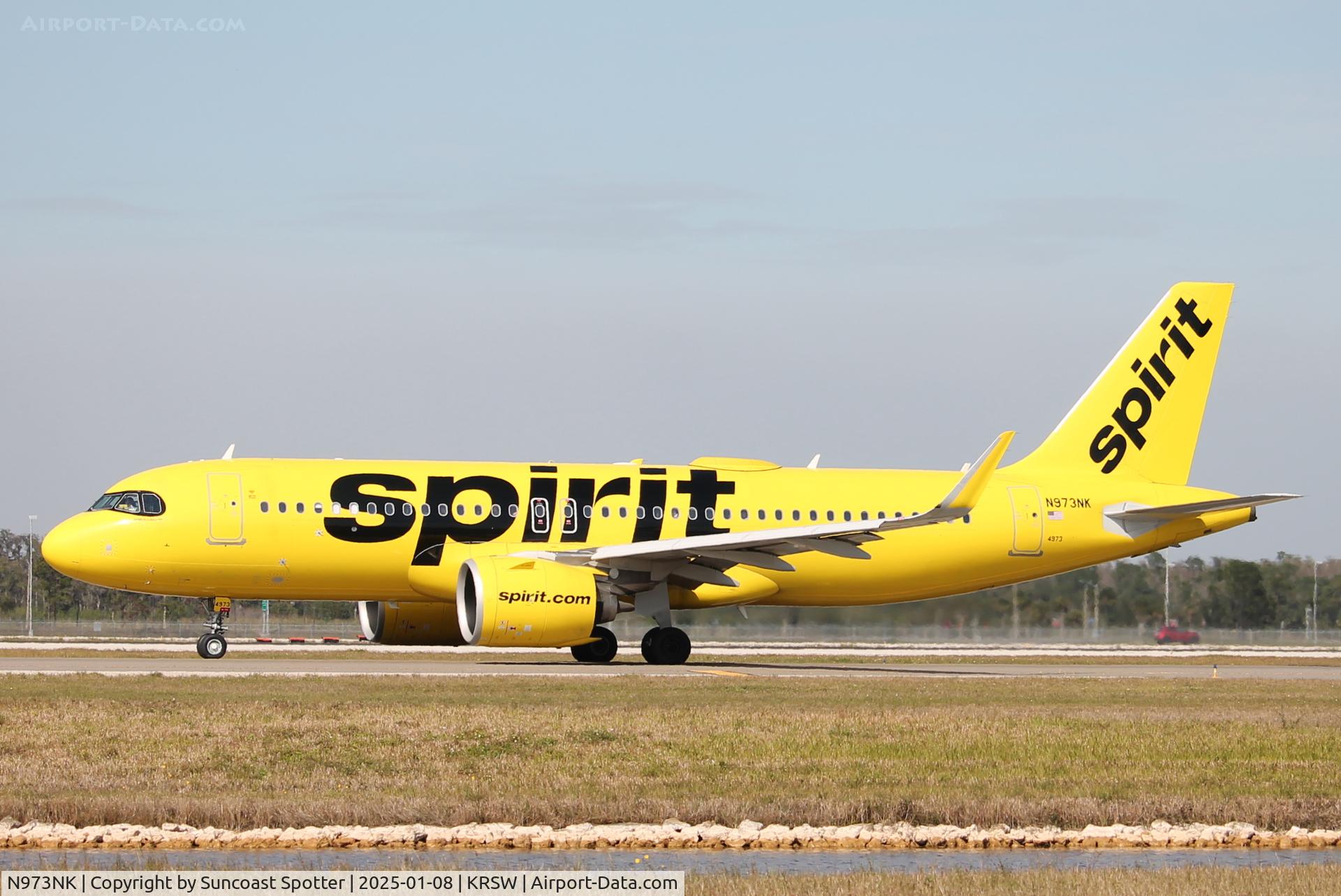 N973NK, 2023 Airbus A320-271N C/N 11192, Spirit Flight 1236 taxis at Southwest Florida International Airport prior to flight to Detroit Metro Airport