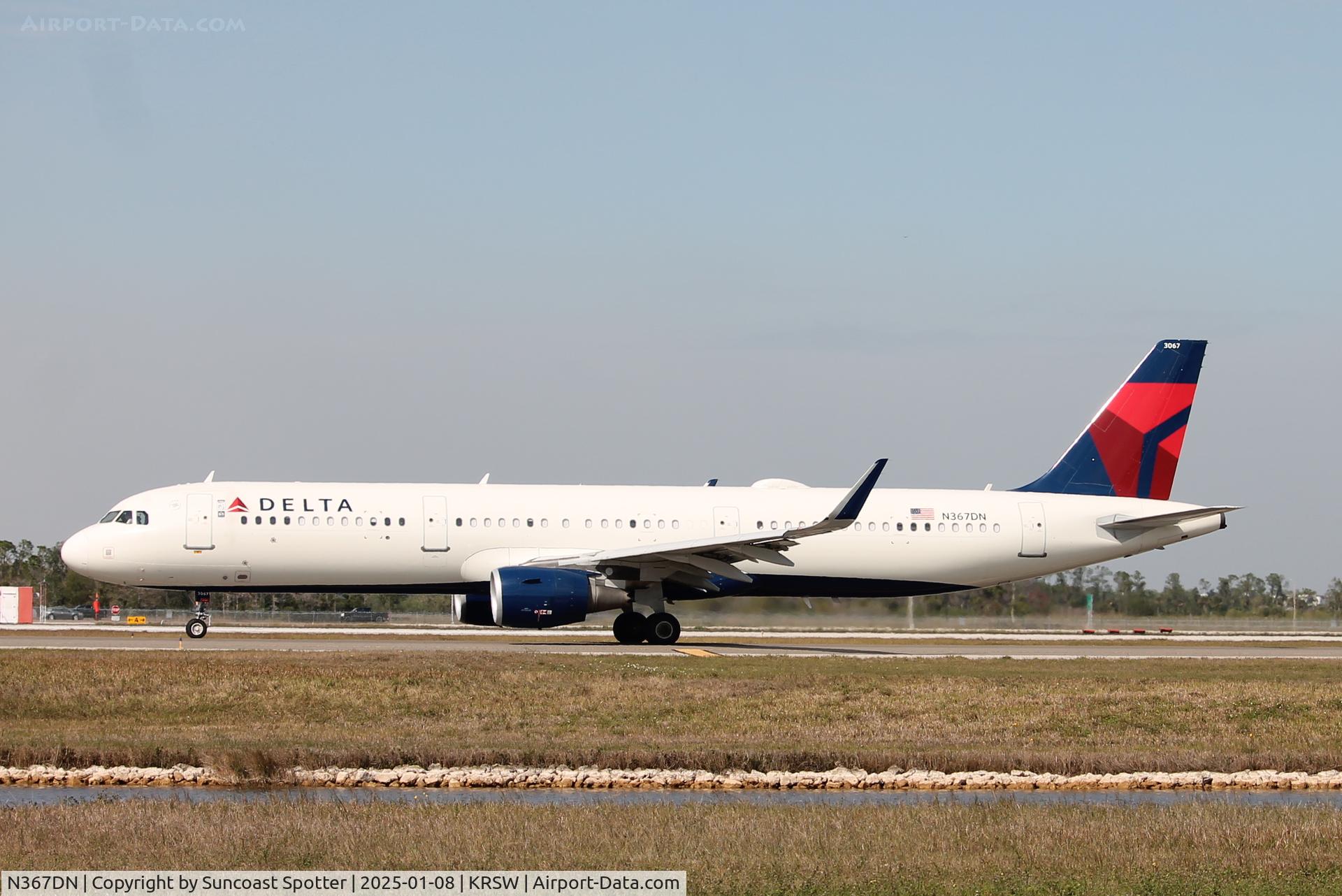 N367DN, 2019 Airbus A321-211 C/N 8713, Delta Flight 412 taxis at Southwest Florida International Airport prior to flight to Detroit Metro Airport