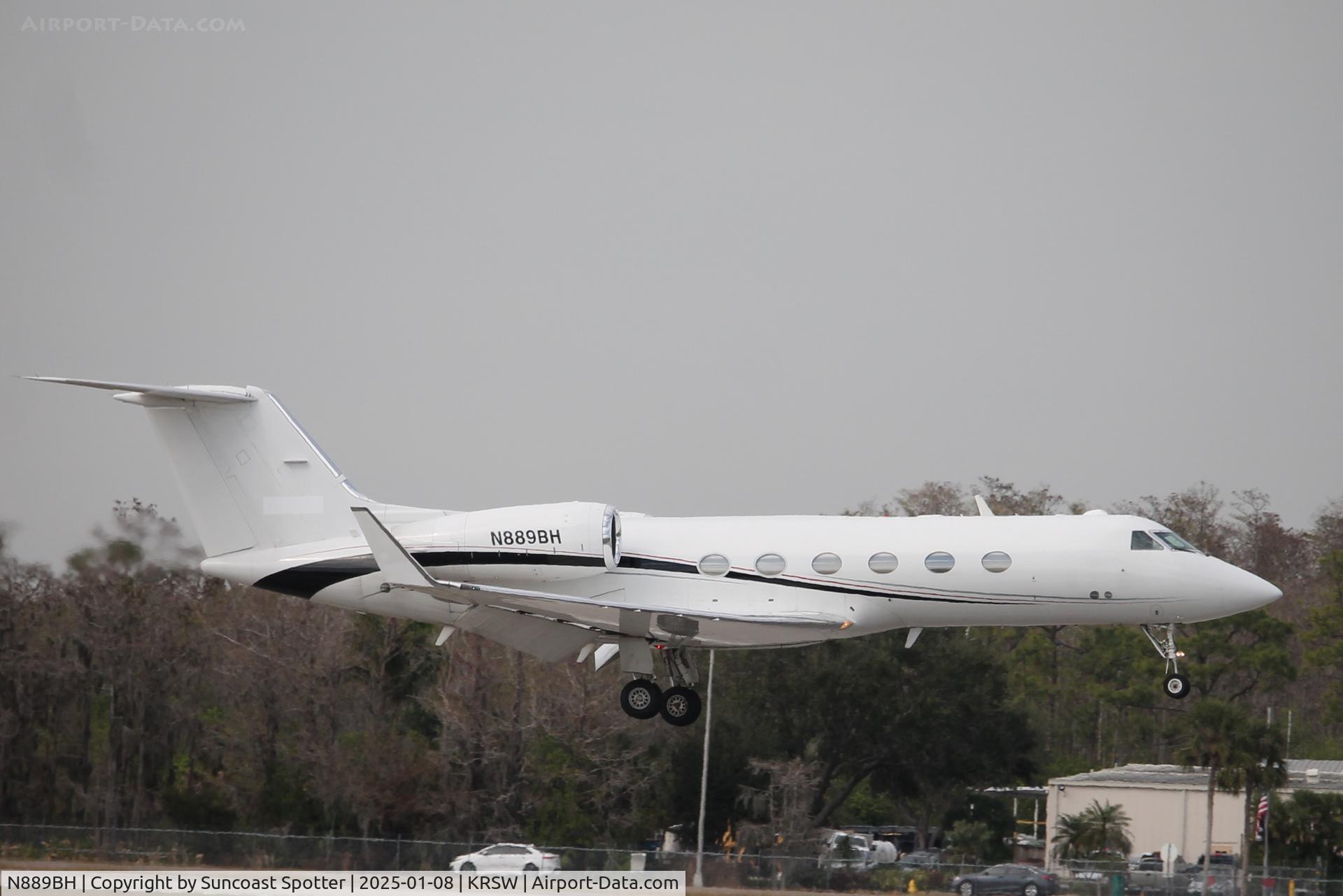 N889BH, 1989 Gulfstream Aerospace G-IV C/N 1121, Gulfstream 889BH arrives on Runway 6 at Southwest Florida International Airport following flight from Naples Municipal Airport
