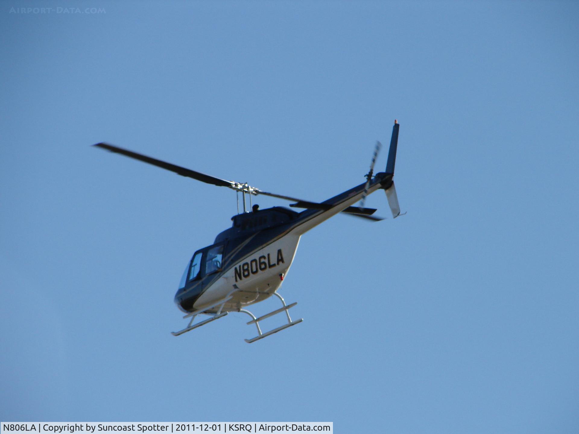 N806LA, 1973 Bell 206B C/N 1008, N806LA on approach to Sarasota-Bradenton International Airport
