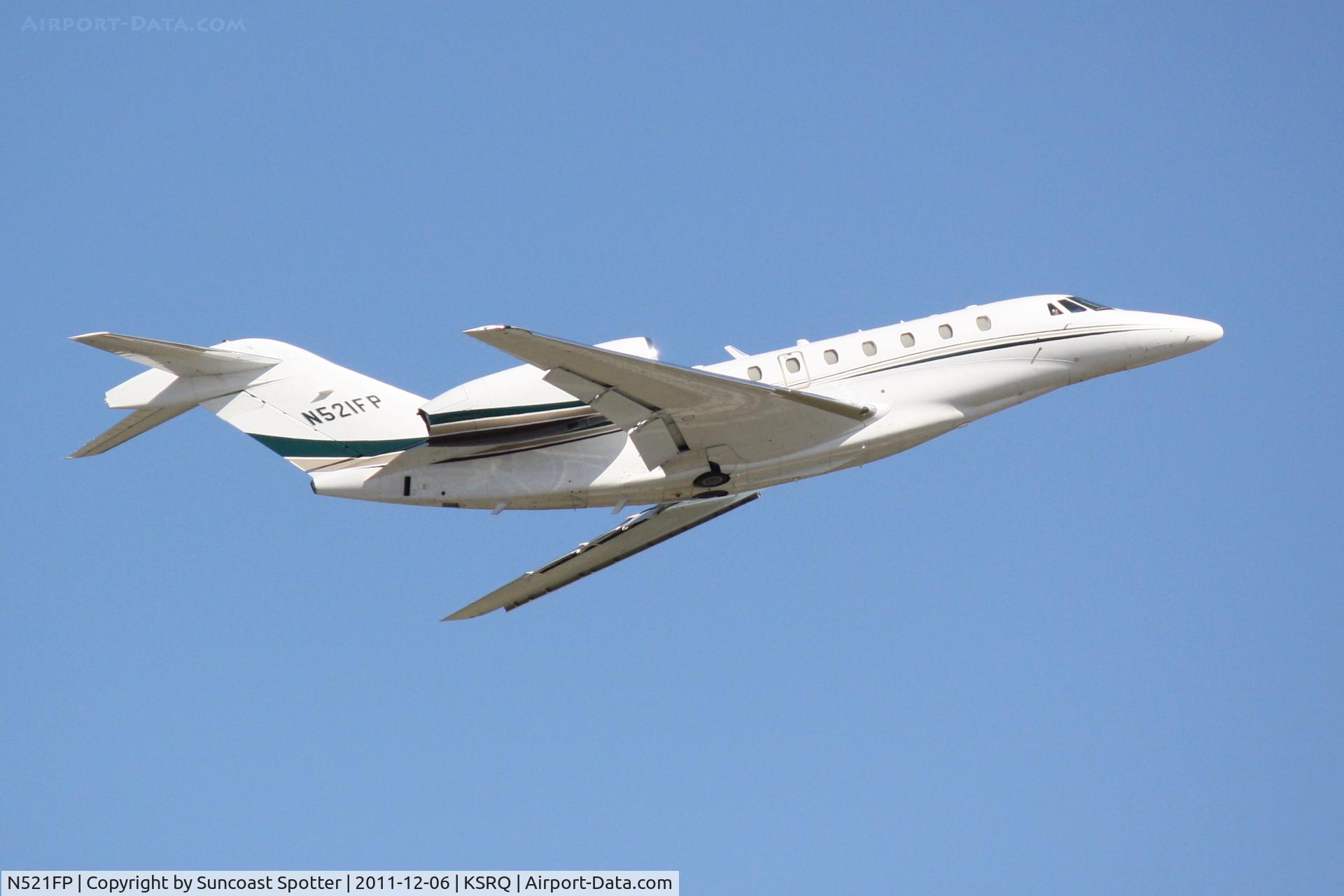 N521FP, 1997 Cessna 750 Citation X C/N 750-0016, Cessna Citation X depart from Runway 14 at Sarasota-Bradenton International Airport