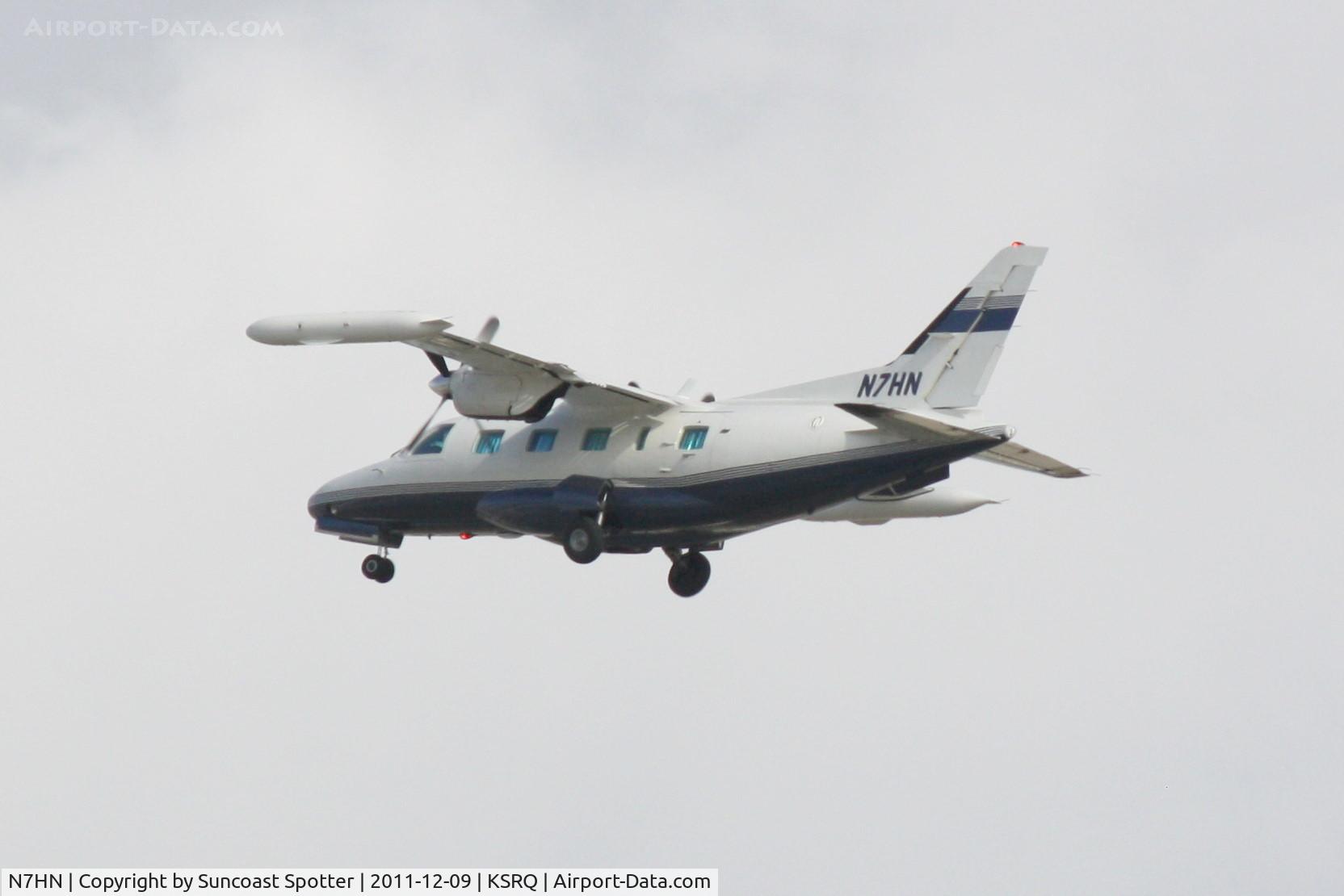 N7HN, 1983 Mitsubishi MU-2B-60 Marquise C/N 1563 S.A., Mitsubishi MU-2 on approach to Runway 32 at Sarasota-Bradenton International Airport