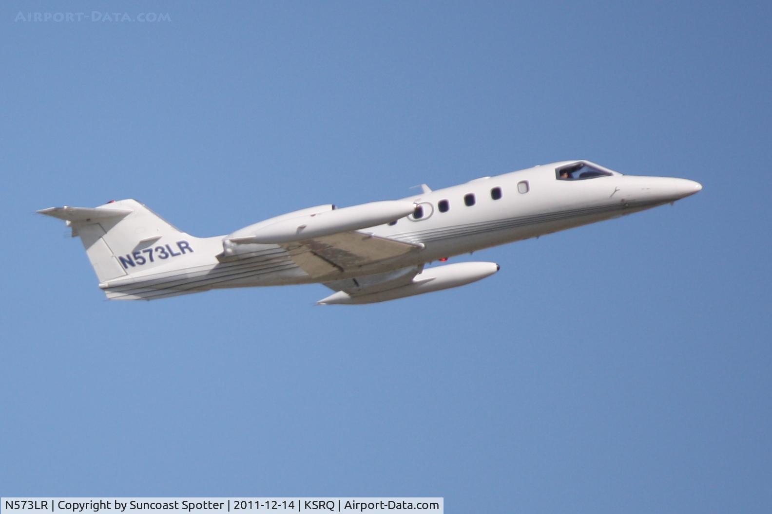 N573LR, 1977 Gates Learjet Corp. 35A C/N 153, Lifeguard N73LR departs from Runway 14 at Sarasota-Bradenton International Airport