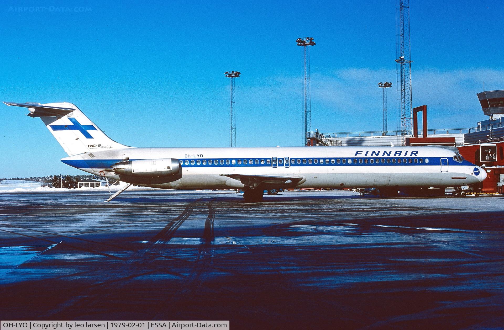 OH-LYO, Douglas DC-9-51 C/N 47695, Arlanda Stockholm 2.1979