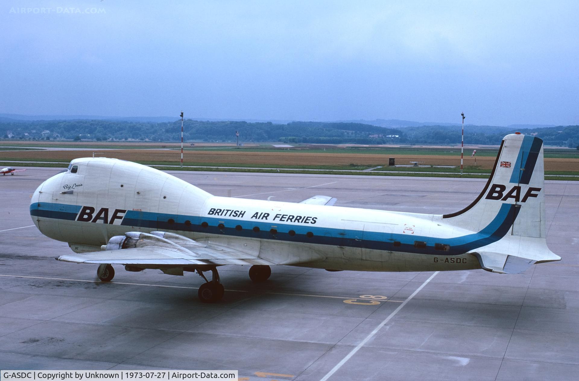 G-ASDC, 1963 Aviation Traders ATL-98 Carvair C/N 10273/ATL98/7, unknown 27.7.1973